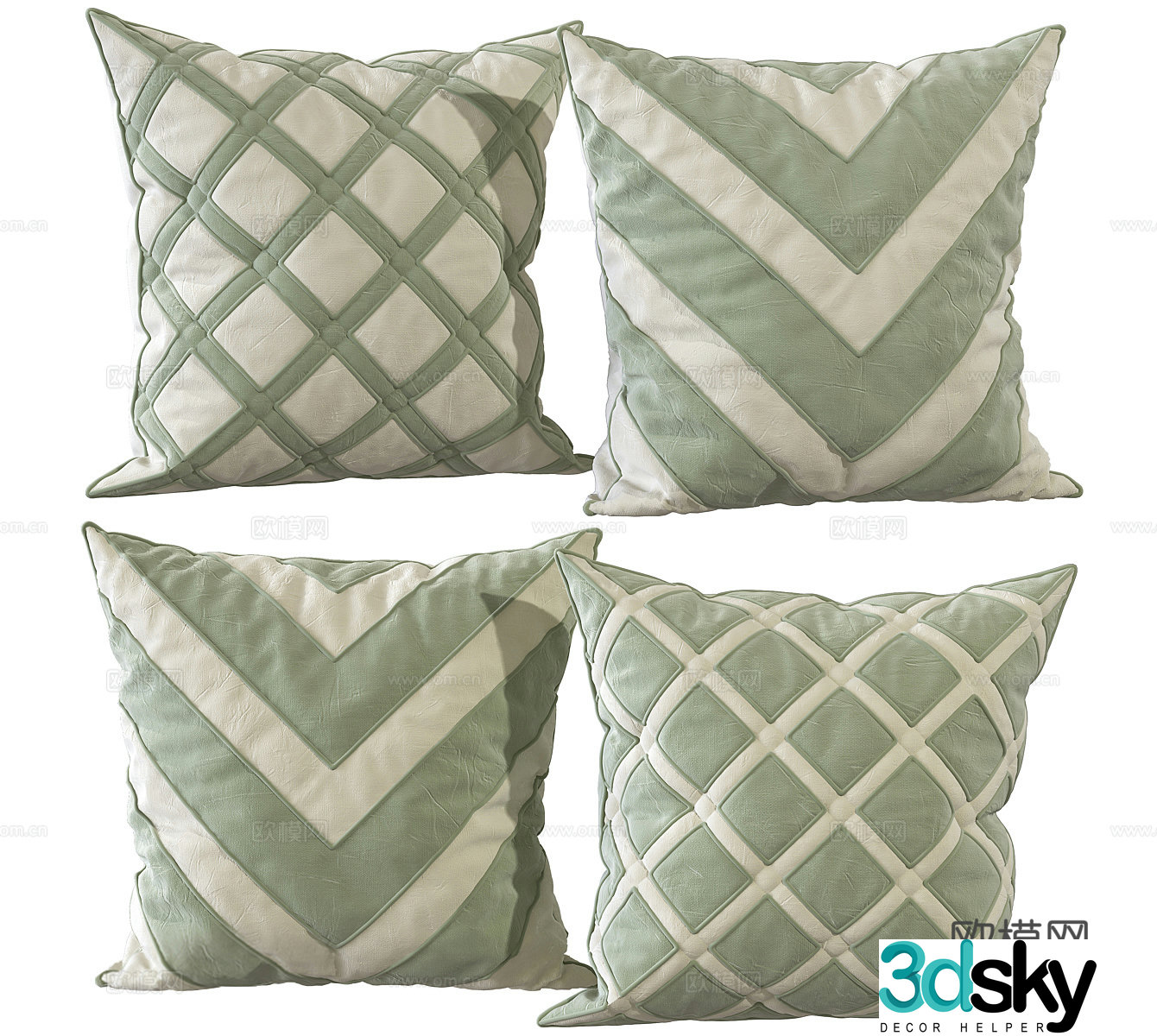 Pillow combination pillow pillow sofa pillow single chair pillow bed head pillow pattern pillow 3D model