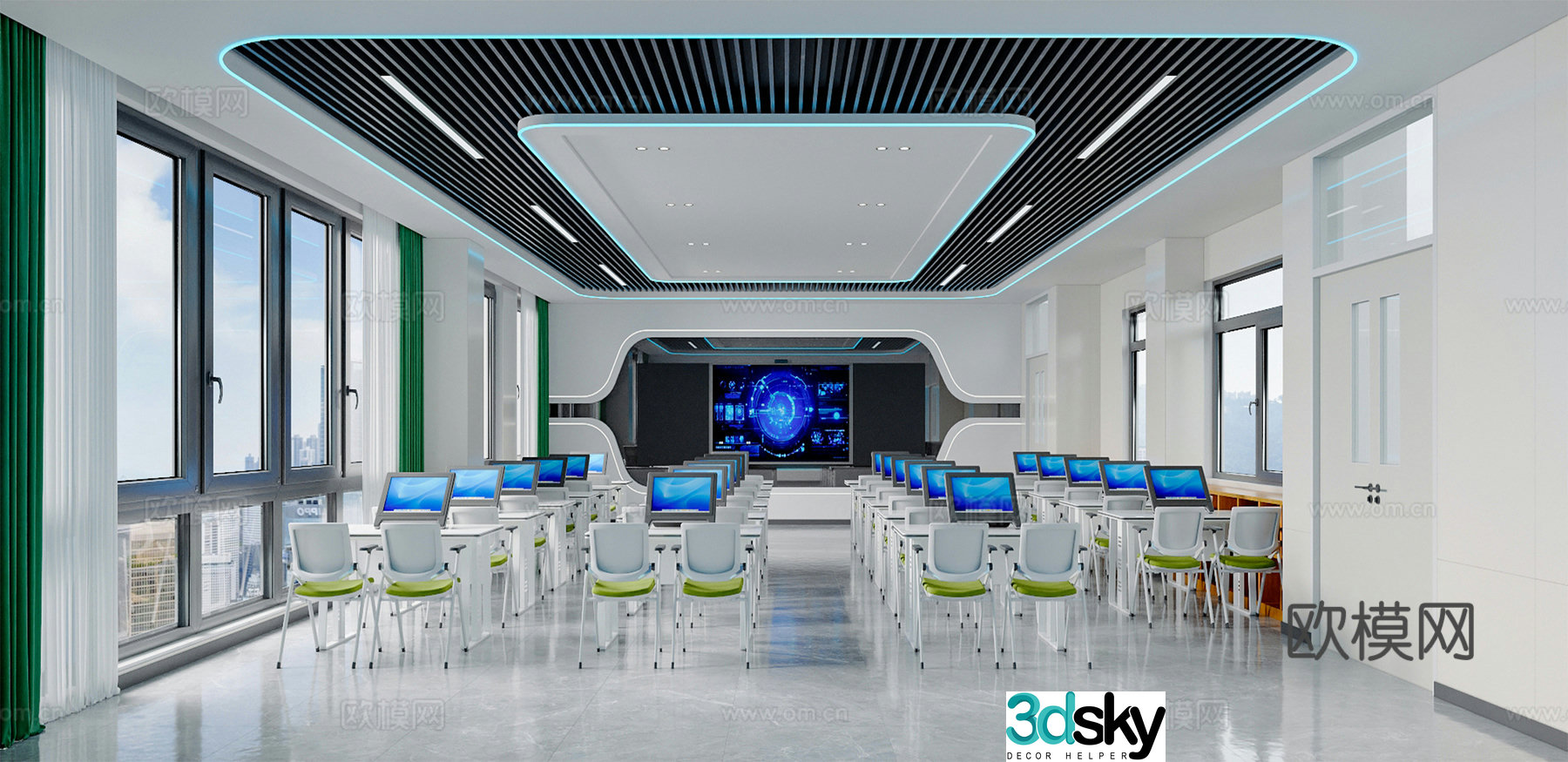 Technology classroom Multimedia classroom Smart classroom Computer room VR classroom 3D model