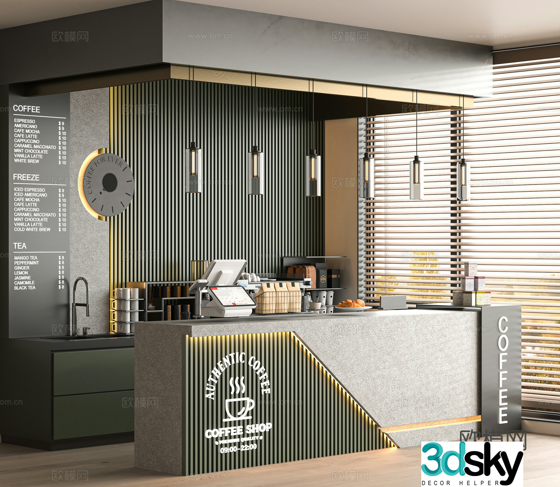Modern cafe 3d model