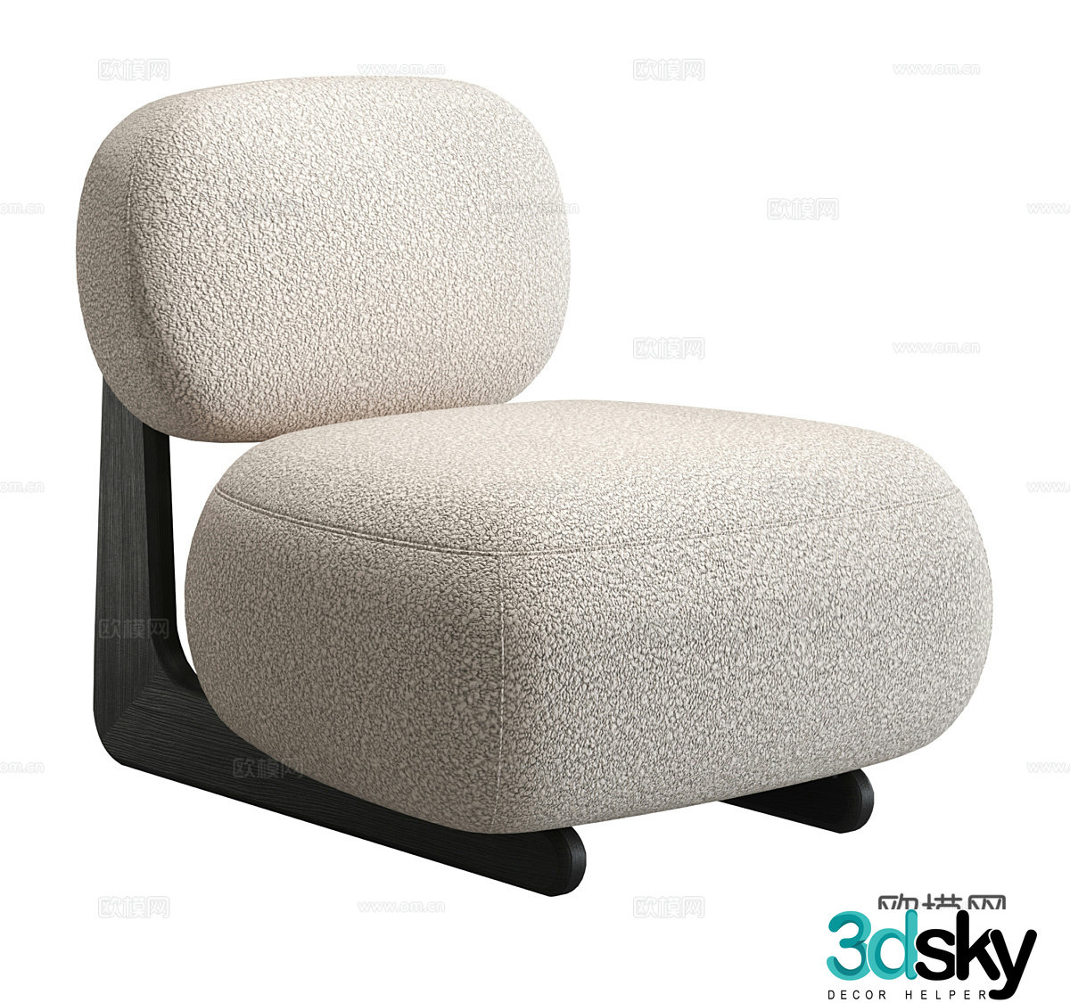 Fabric single sofa Fabric single chair Fabric casual chair Courtyard single sofa Lamb velvet casual 3D model