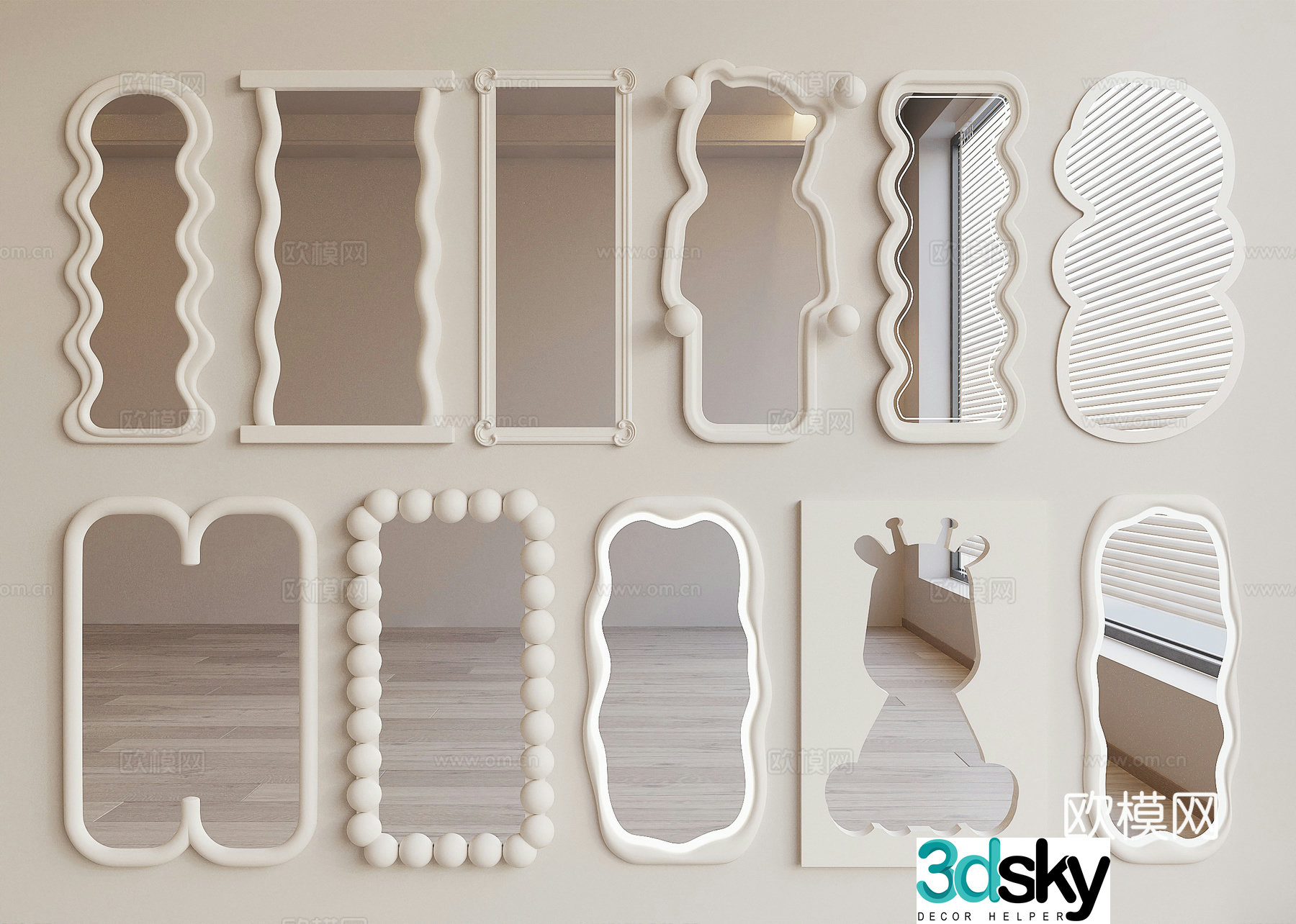 Modern mirror 3d model