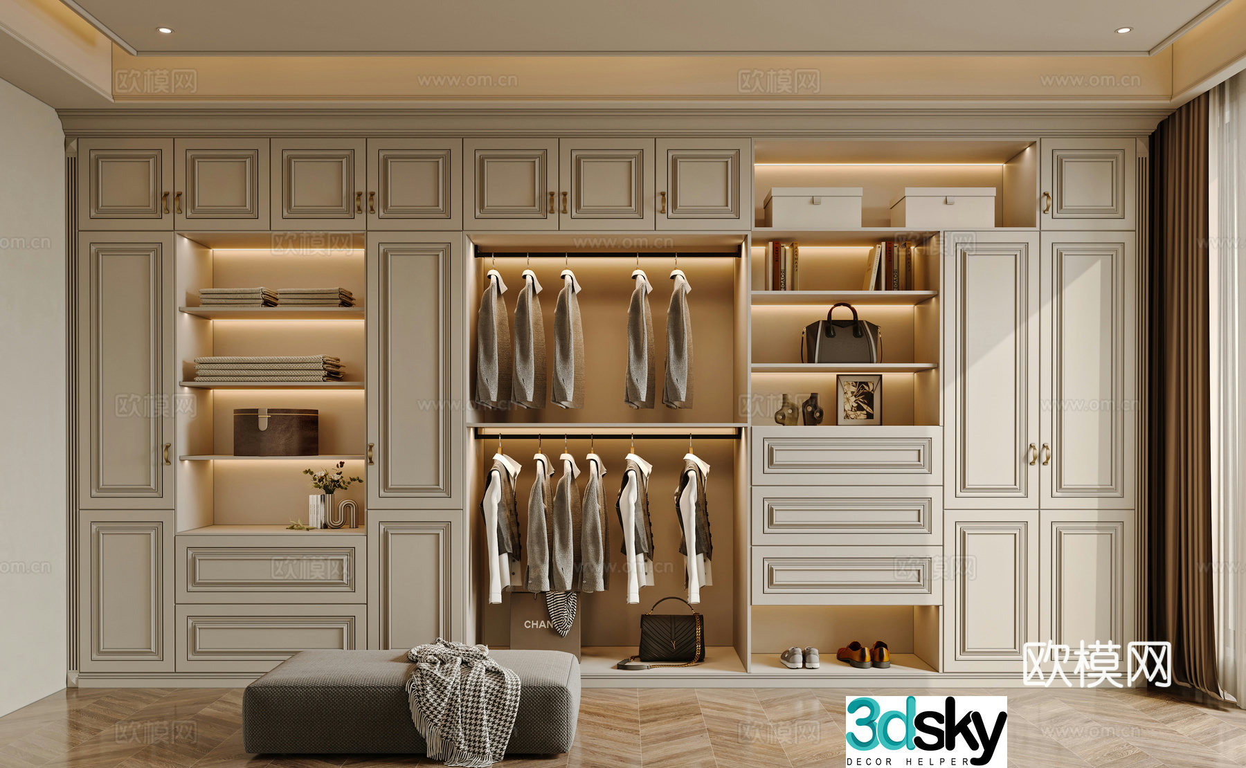 French cloakroom 3d model