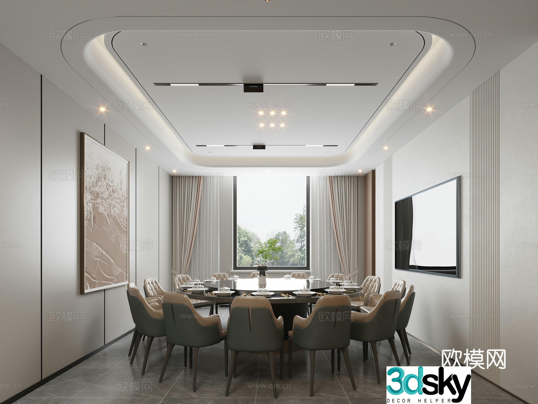 Modern restaurant private room Modern restaurant private room 3D model