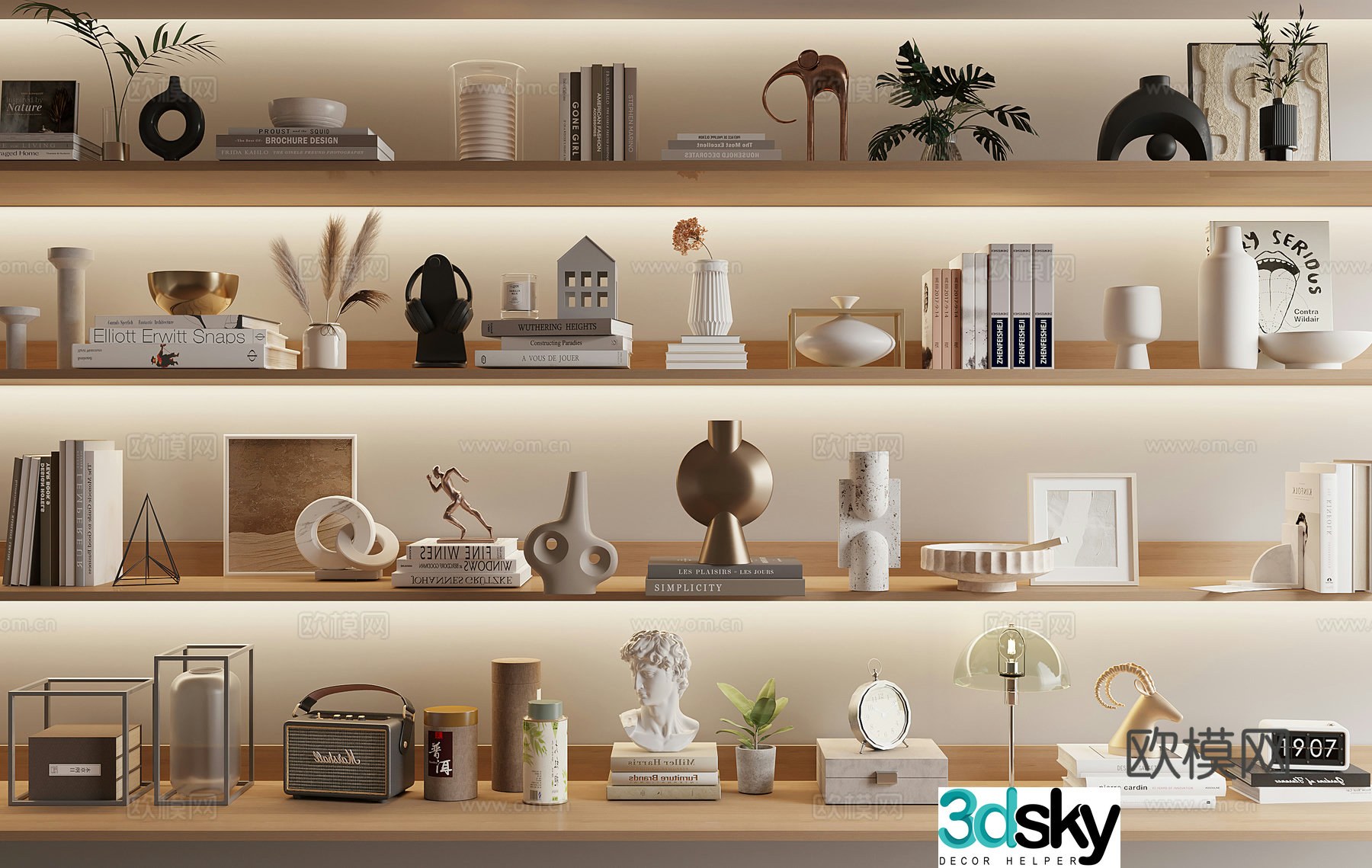 Modern decorative ornament combination 3d model