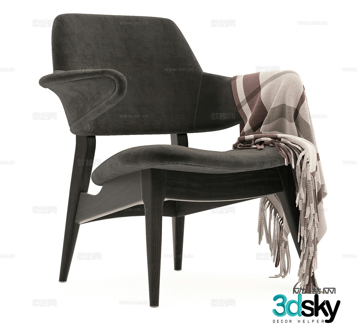 Fabric leisure chair Fabric single chair Outdoor leisure chair Courtyard leisure chair Single chair Side towel Middle 3D model