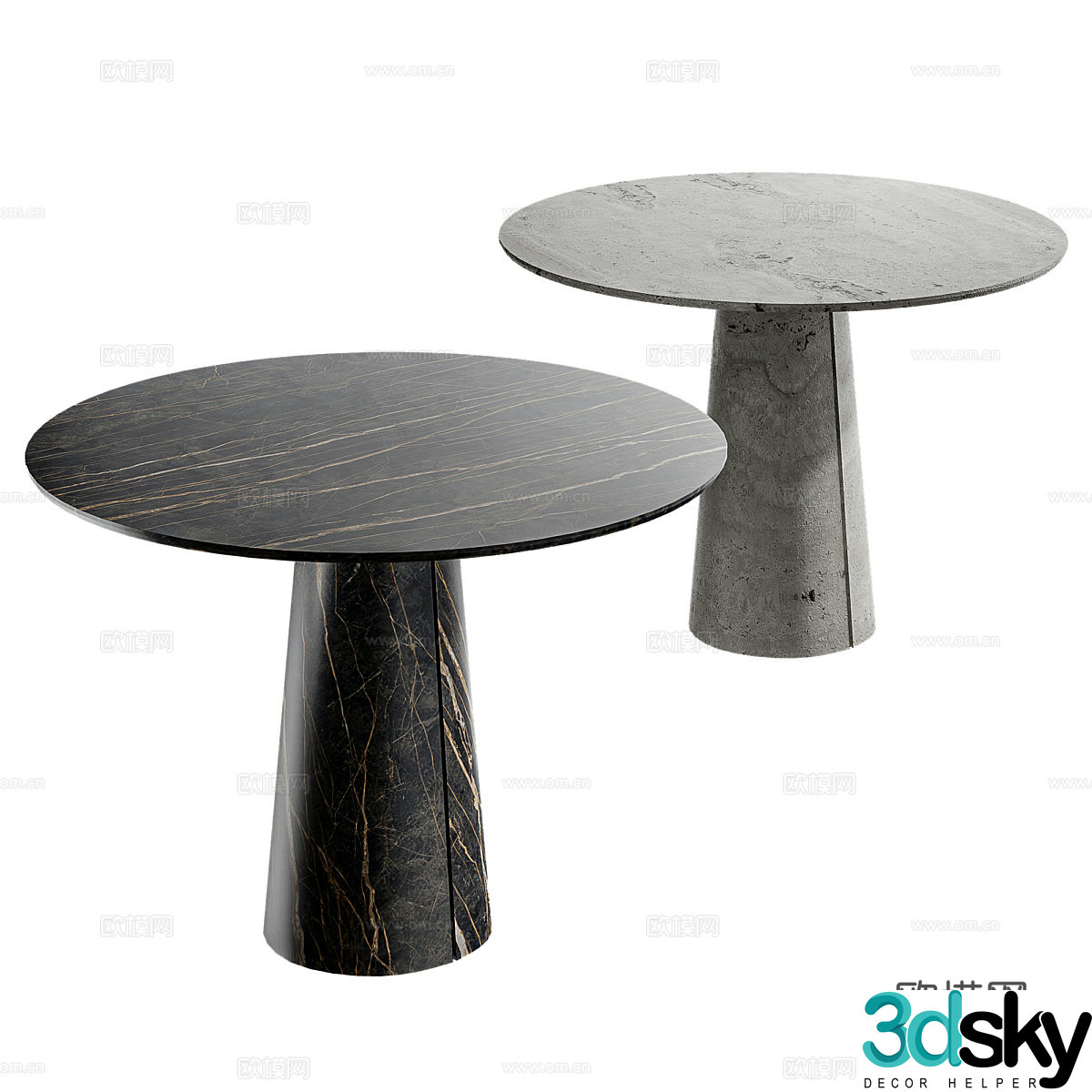 Stone dining table marble dining table stone negotiation table round table stone round table marble round table 3d model