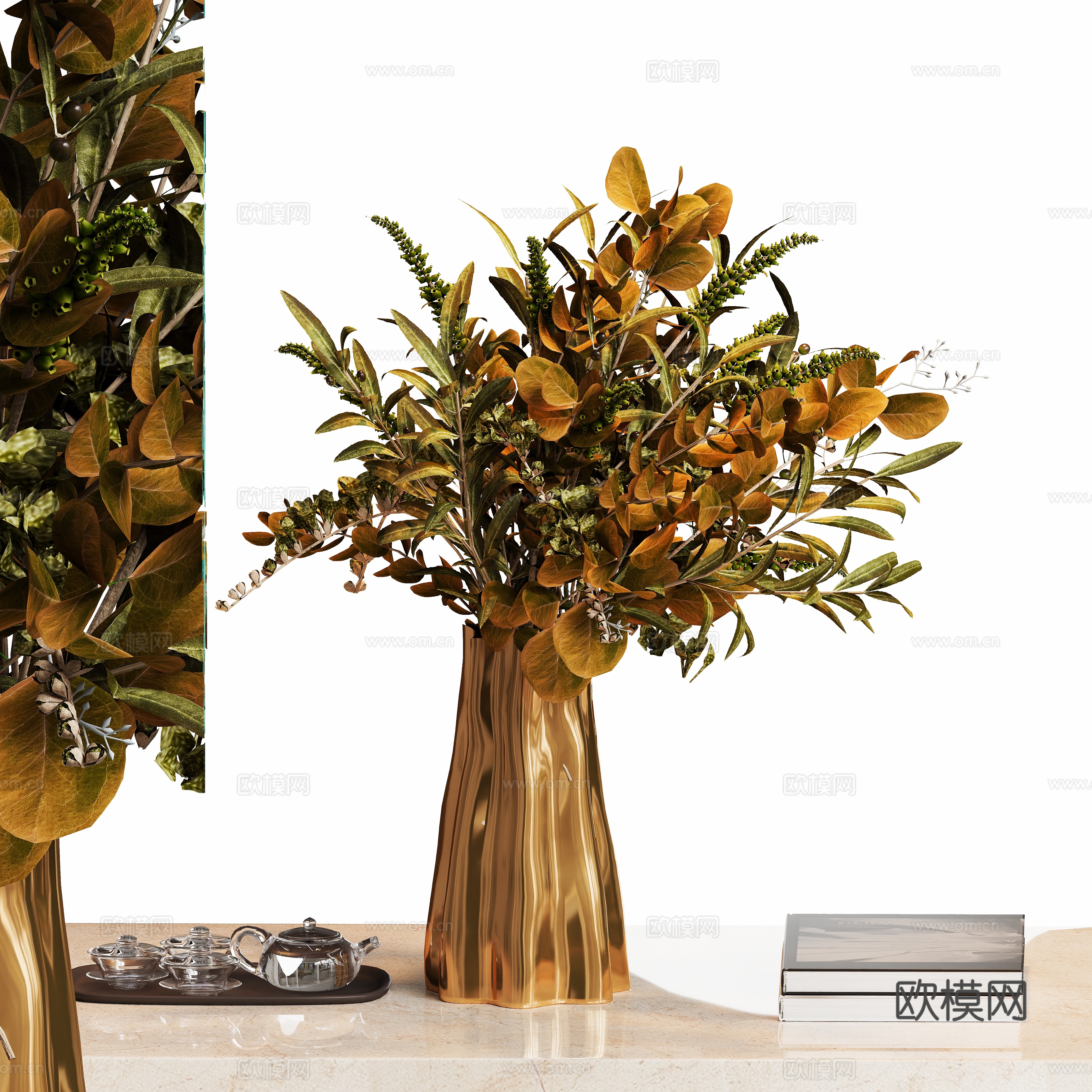 Plant vase potted ornaments 3D model
