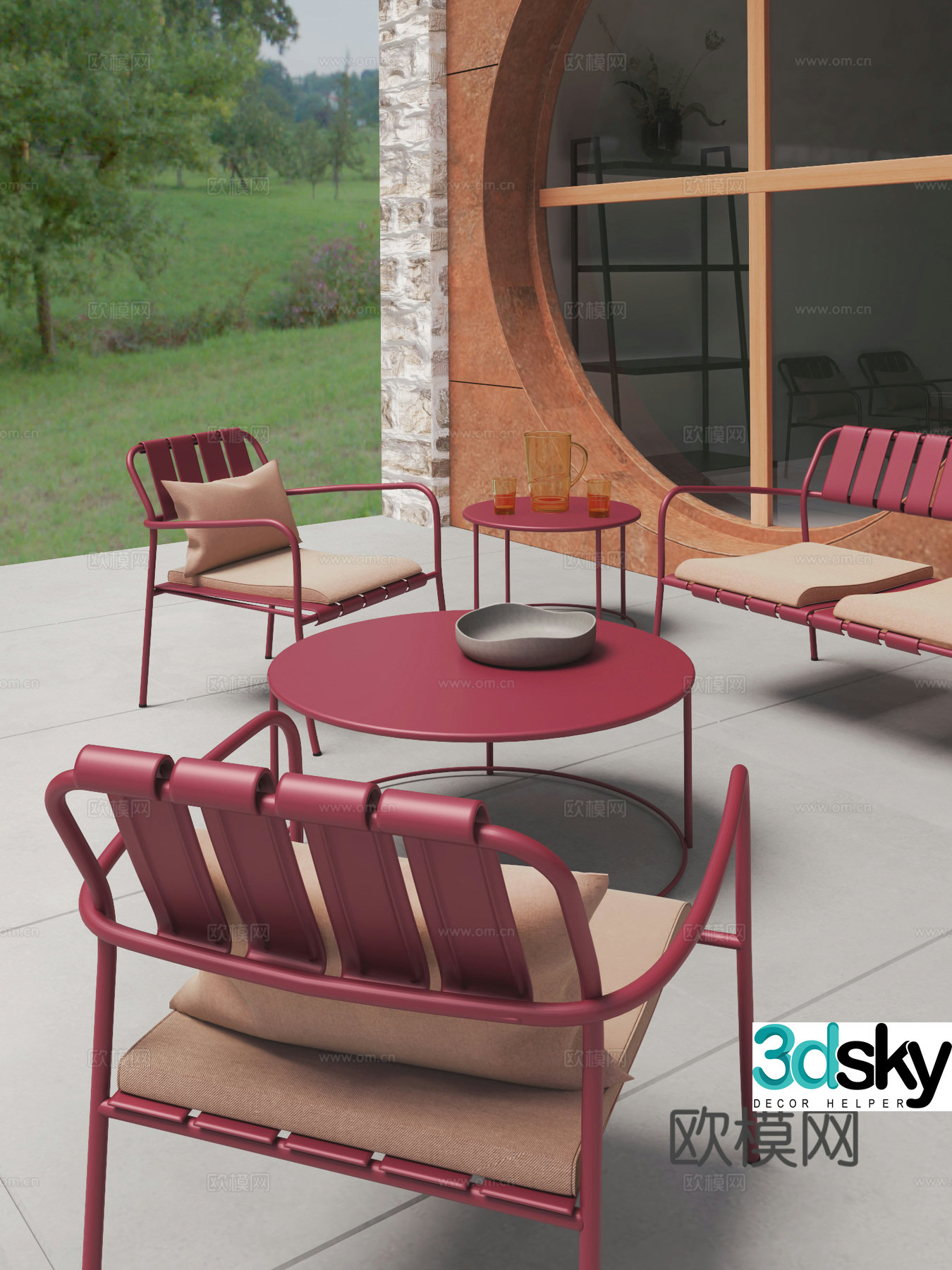 Outdoor leisure chair 3d model