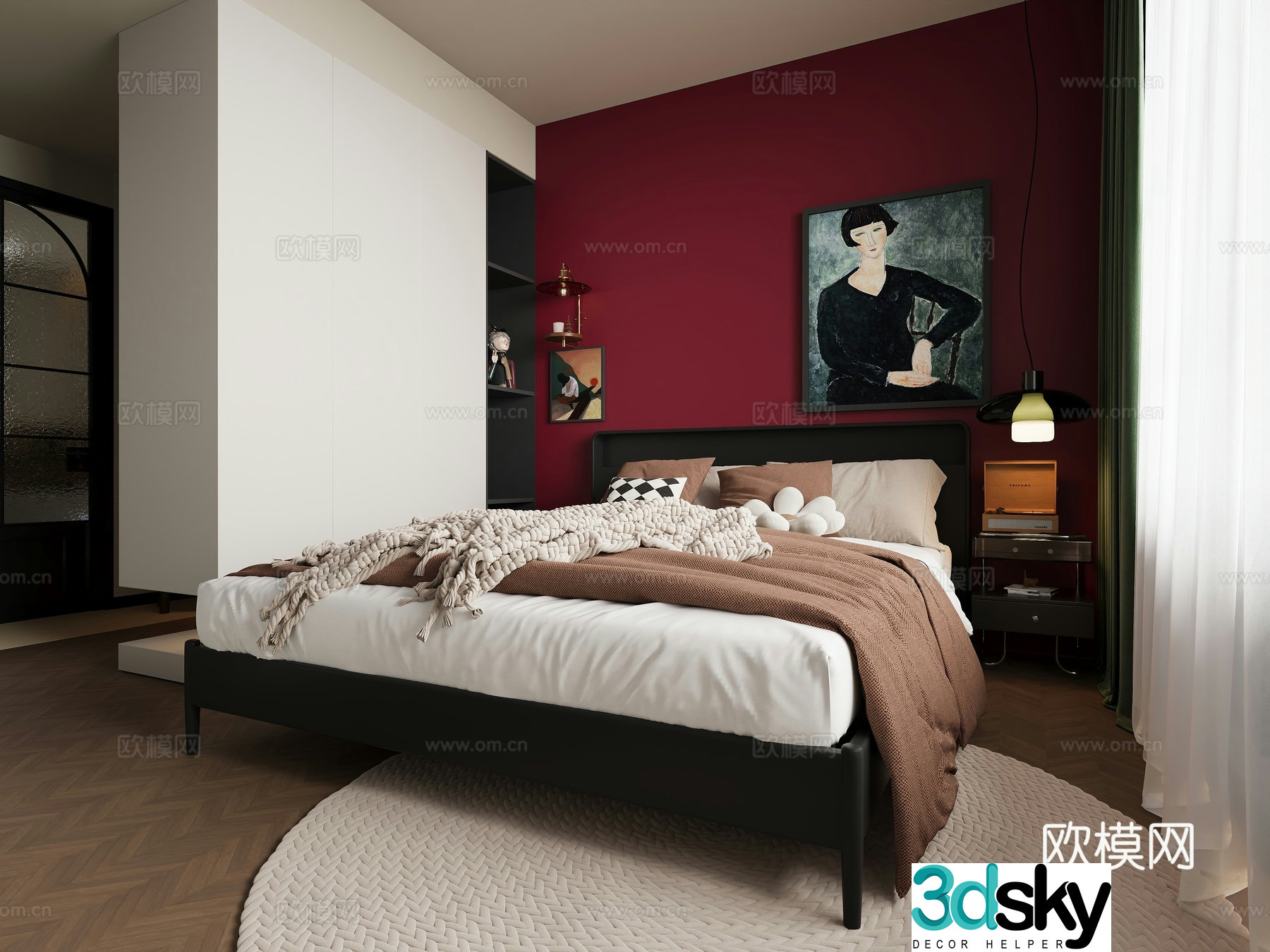 Middle-aged bedroom 3d model
