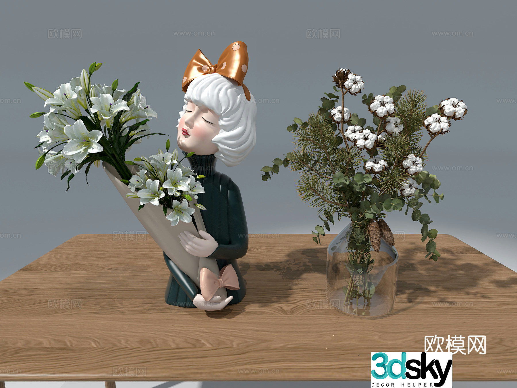 3d model of floral ornaments
