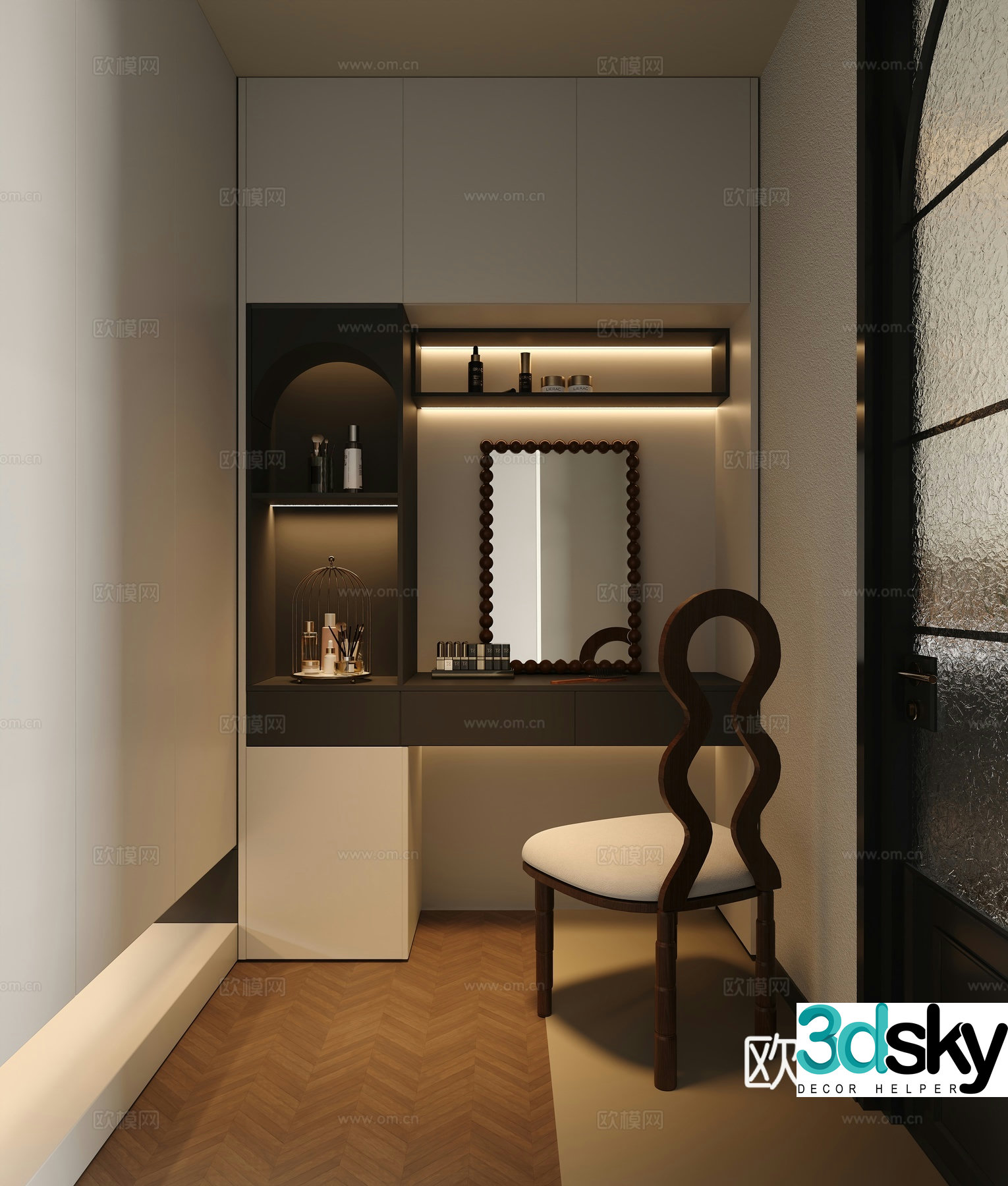 Modern minimalist cloakroom dressing table 3d model
