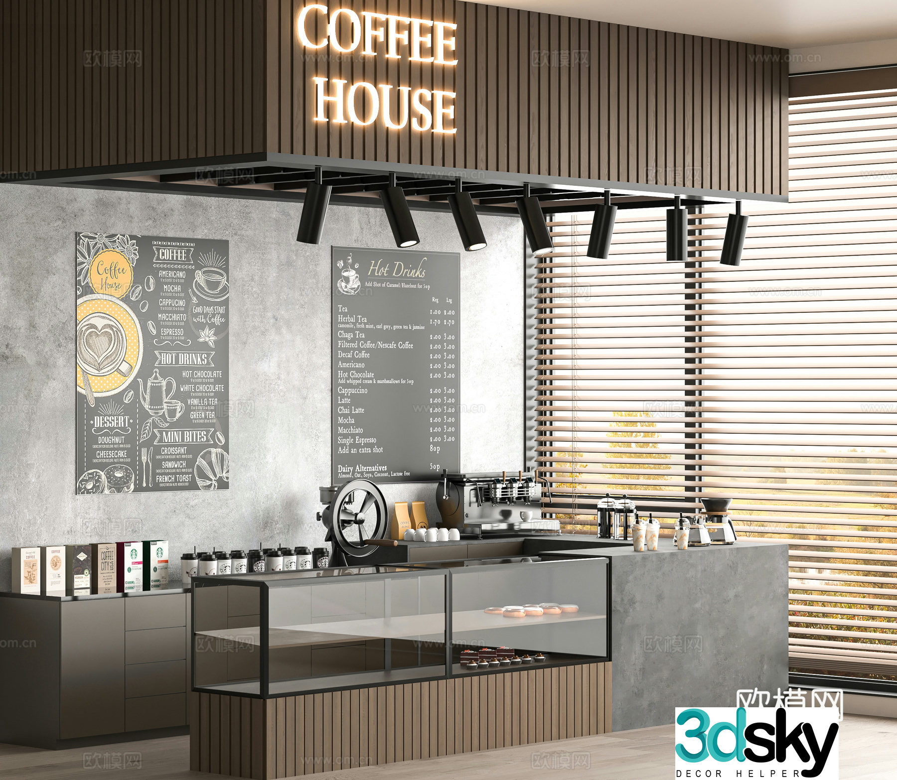 Modern cafe 3d model