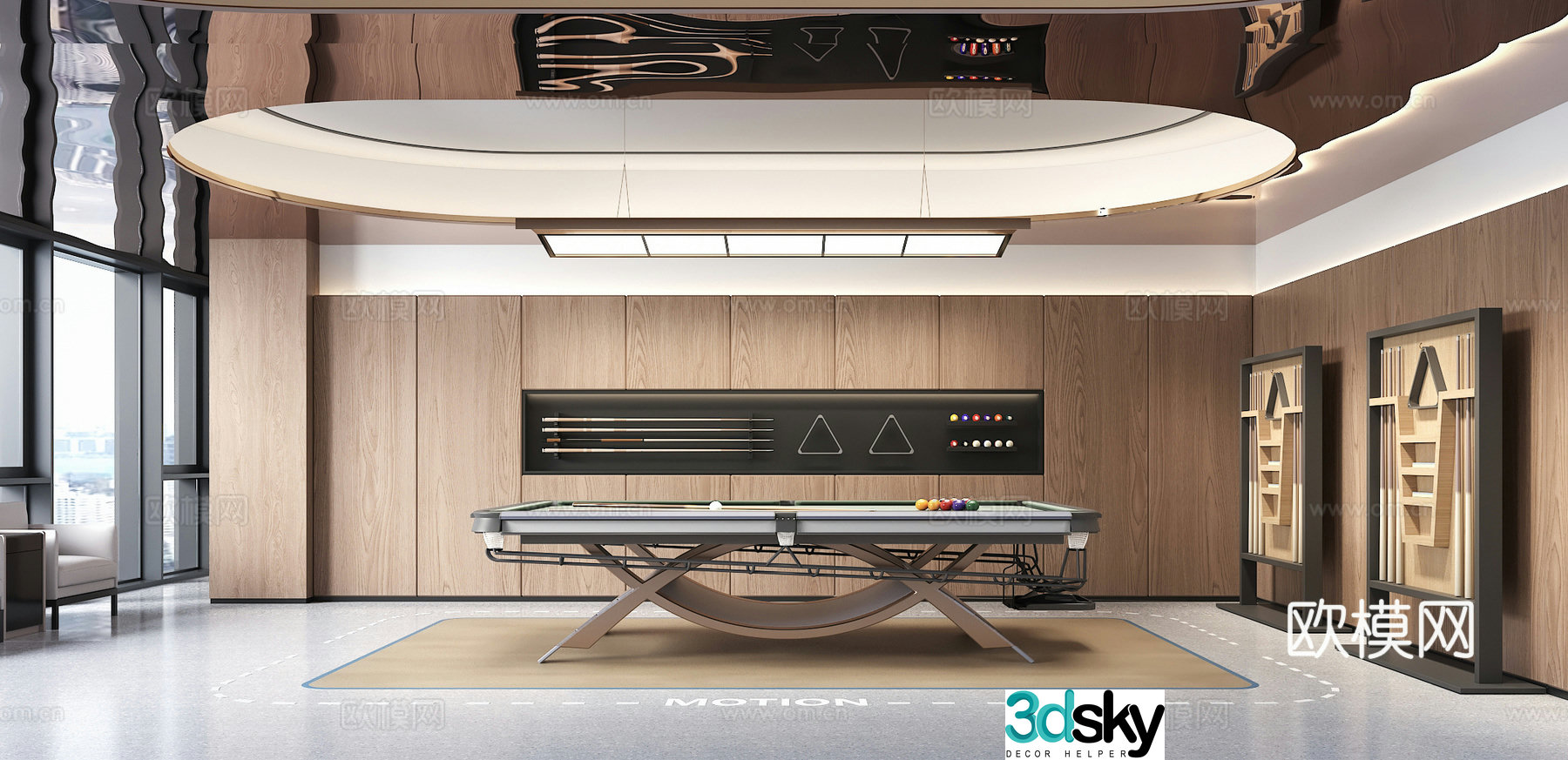 Modern entertainment room 3d model