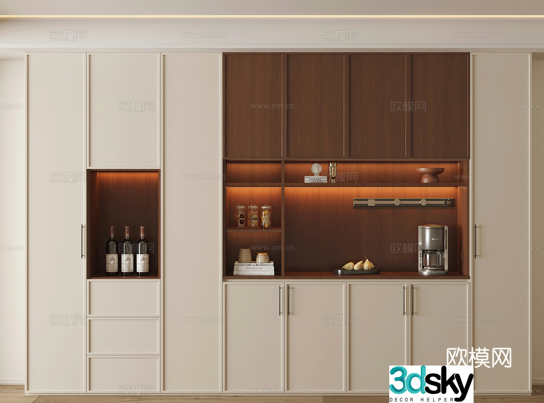 Modern wine cabinet jewelry ornaments sideboard decorative cabinet 3d model