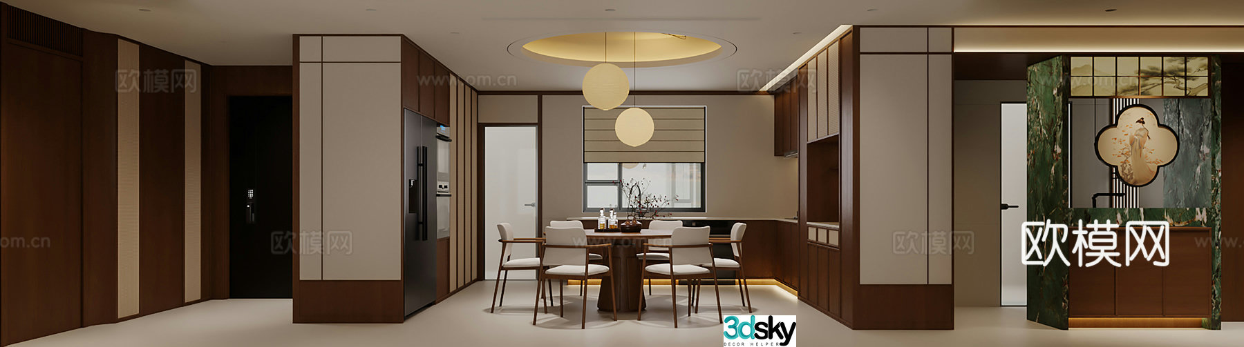 New Chinese style Song style aesthetics Restaurant 3D model