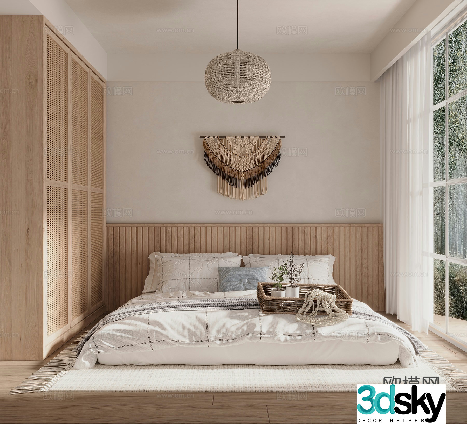Vacation wind bedroom Vacation wind wardrobe Vacation style bedroom Vacation hotel bedroom Vacation hotel 3d model