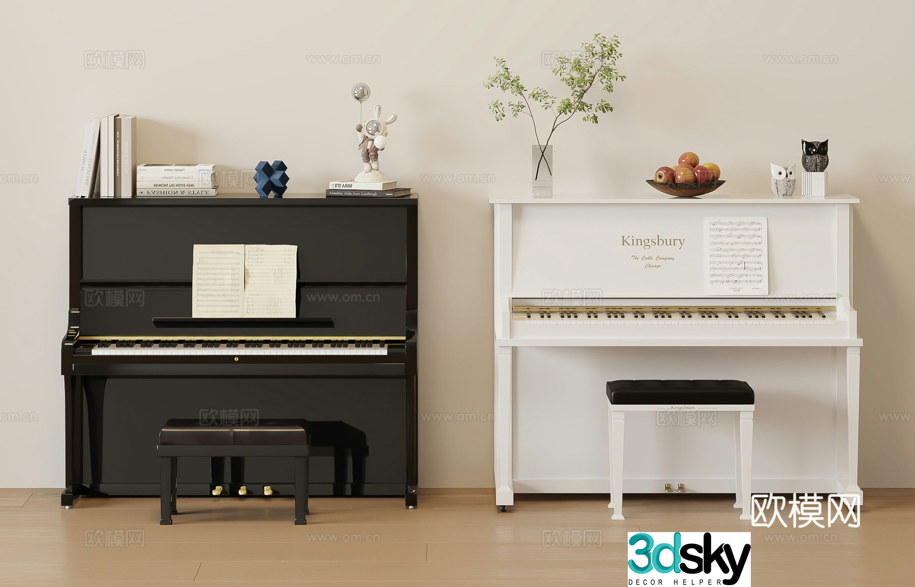 Modern piano 3d model