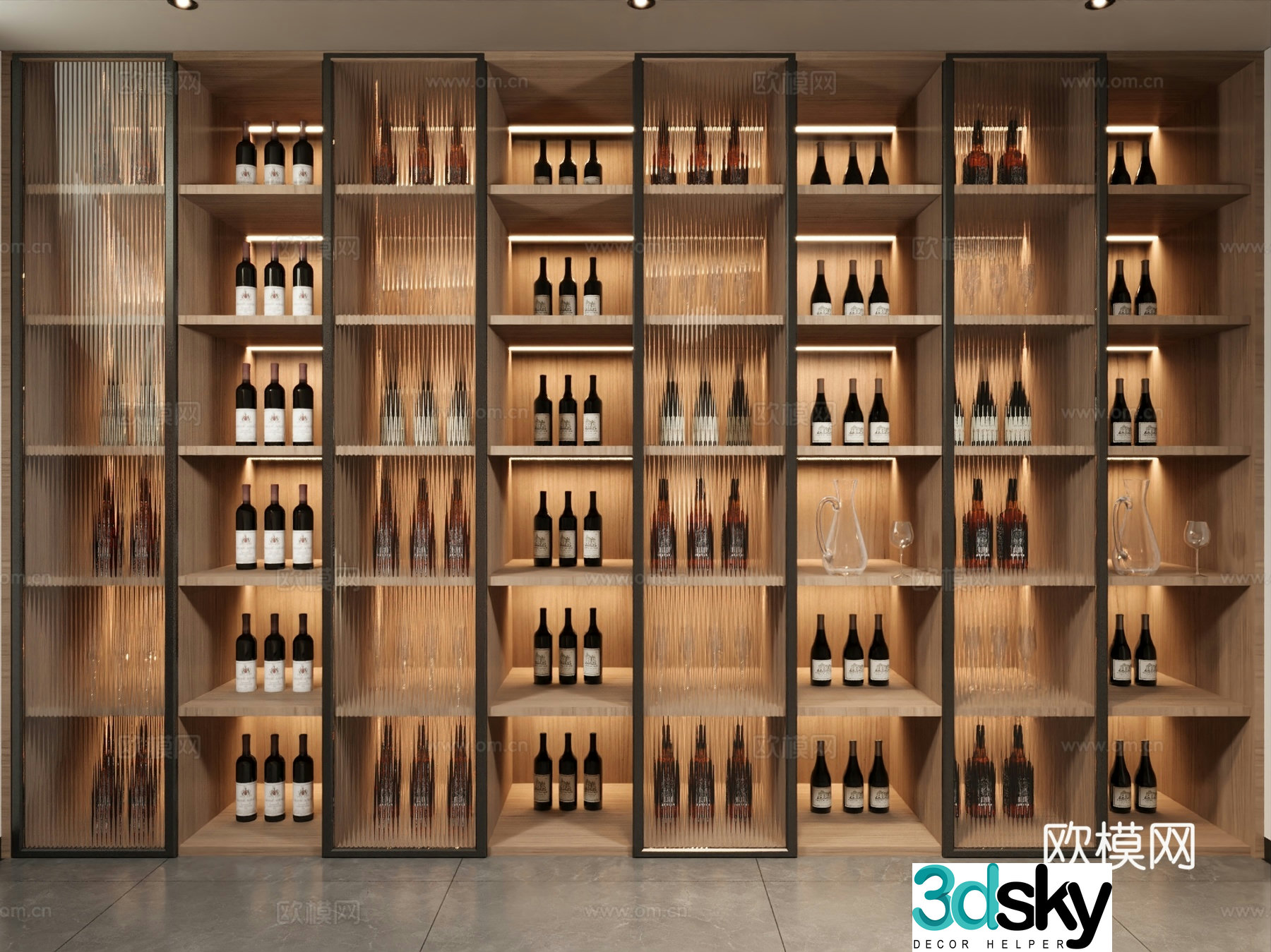 Modern wine cabinet red wine cabinet glass wine cabinet constant temperature wine cabinet 3D model
