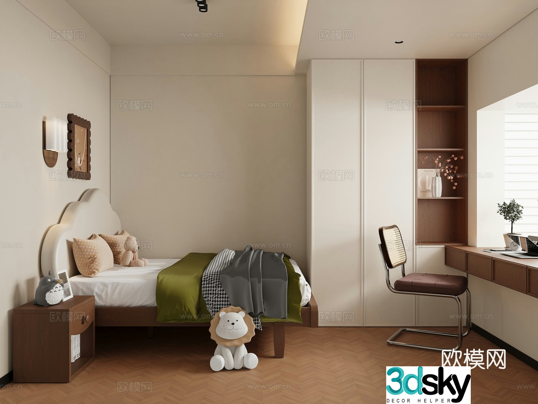 3D model of medieval style children’s room