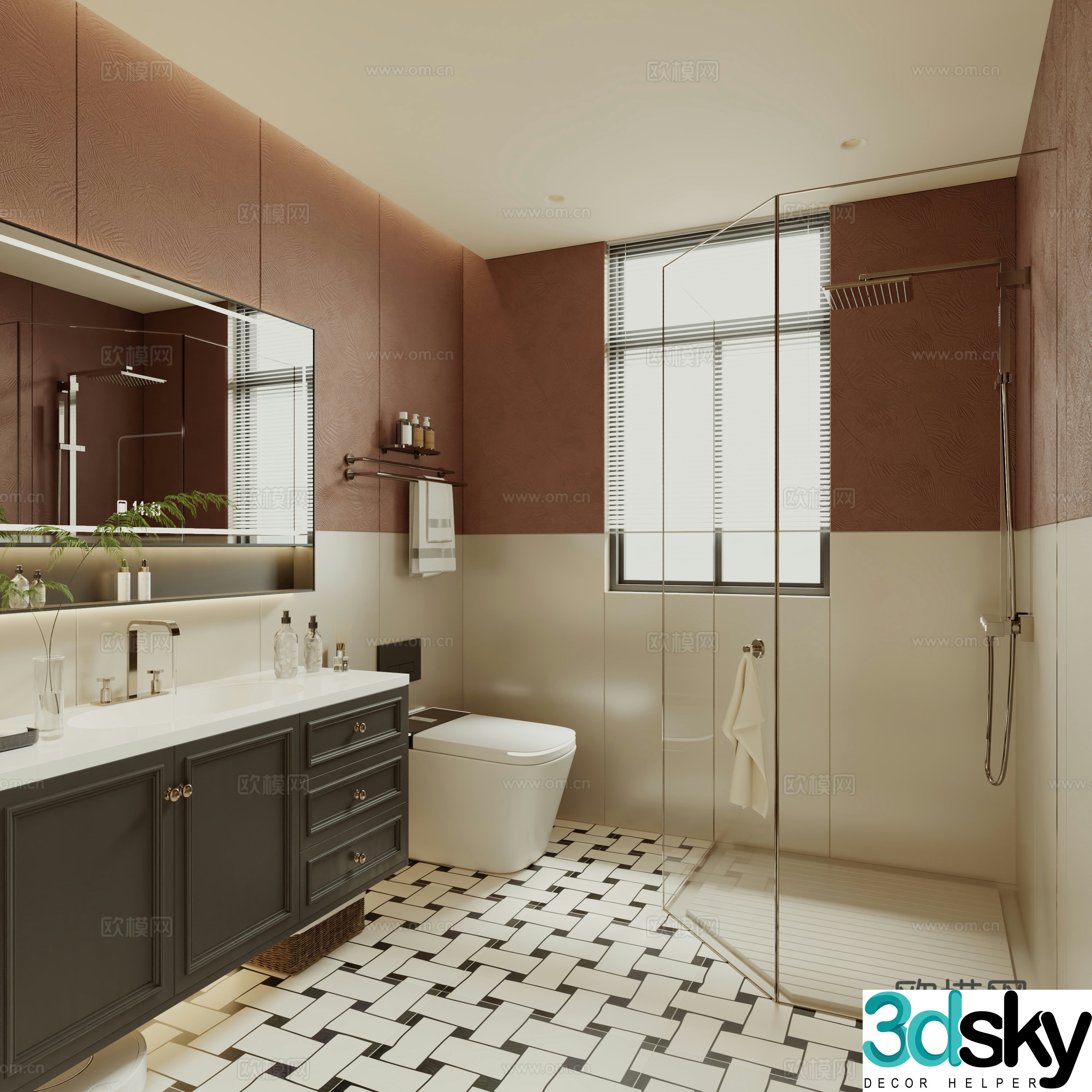 French medieval style bathroom 3D model