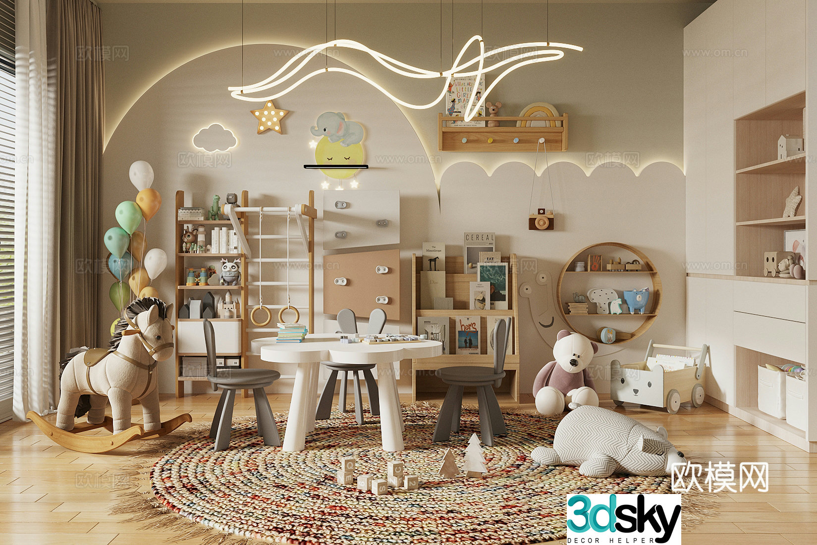 Modern children’s room Children’s entertainment room Children’s toy room Toy doll combination 3D model