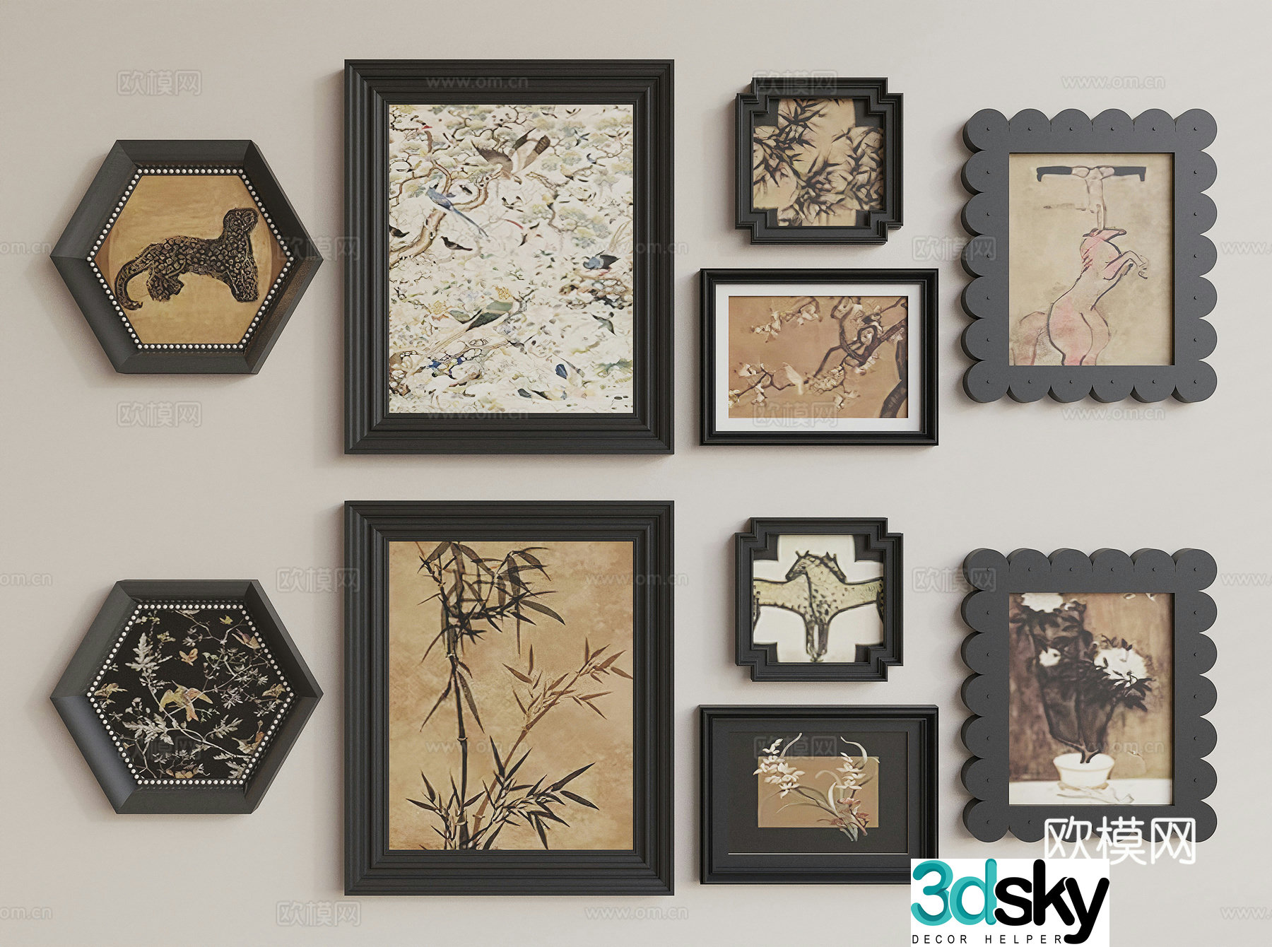 3D model of medieval hanging paintings