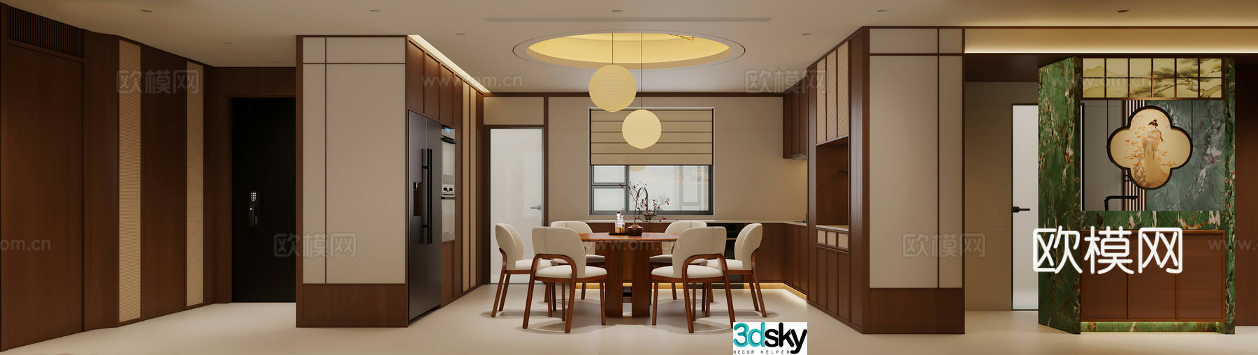New Chinese style Song style aesthetics Restaurant 3D model