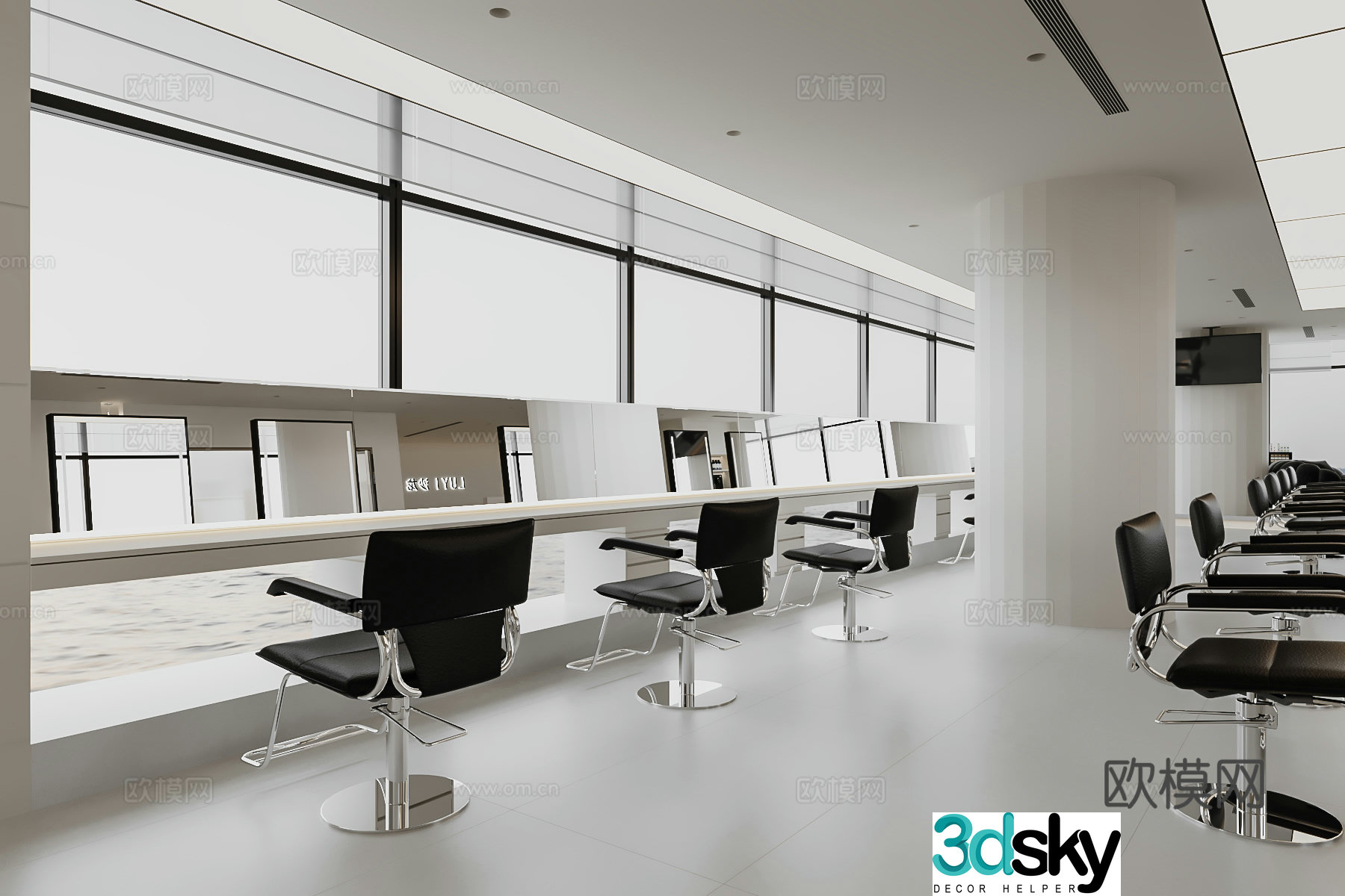 Beauty salon barber shop 3d model