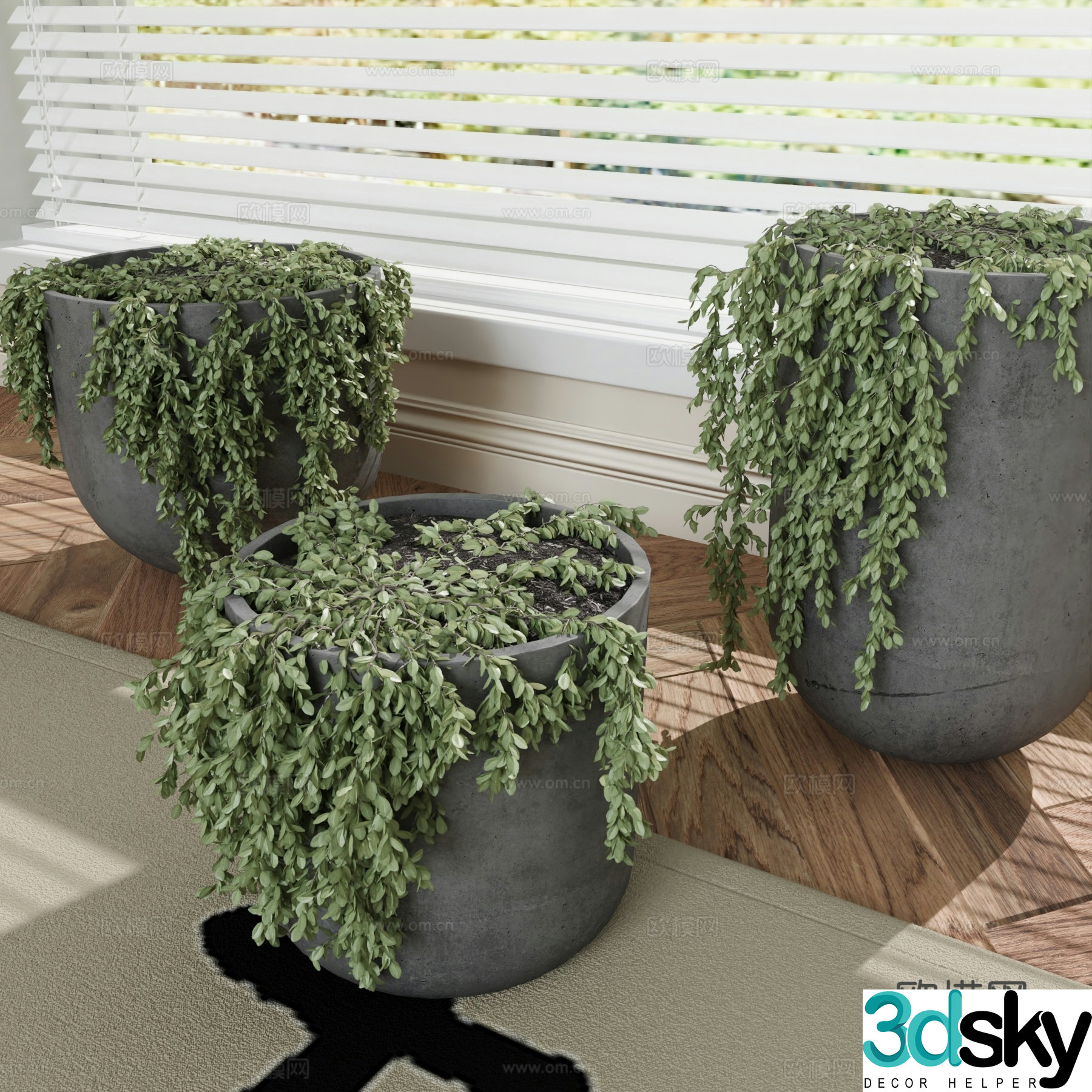 Potted plants Decorative vine man potted plants 3D model