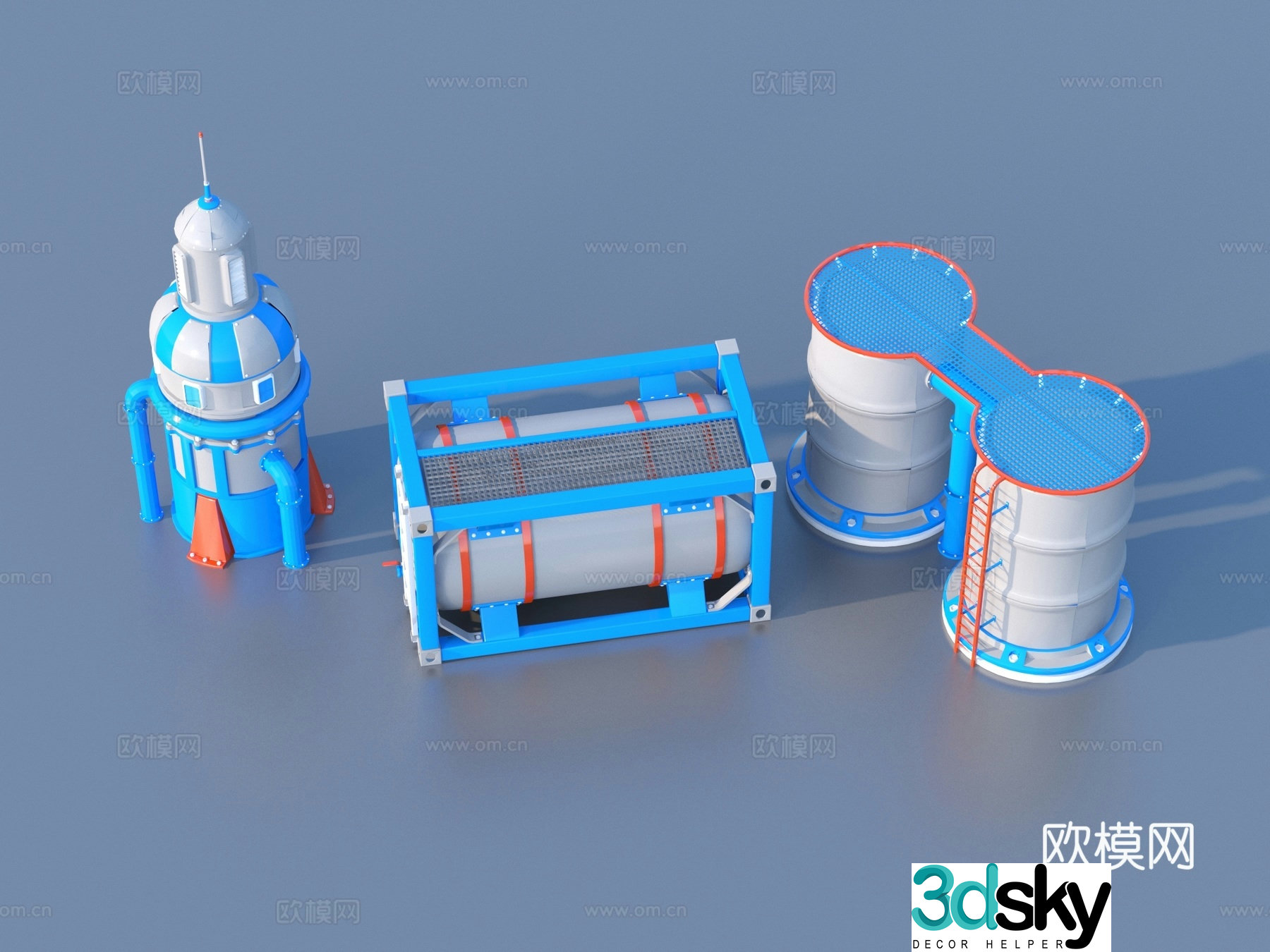 Storage tank Industrial storage tank Valve Ladder 3D model