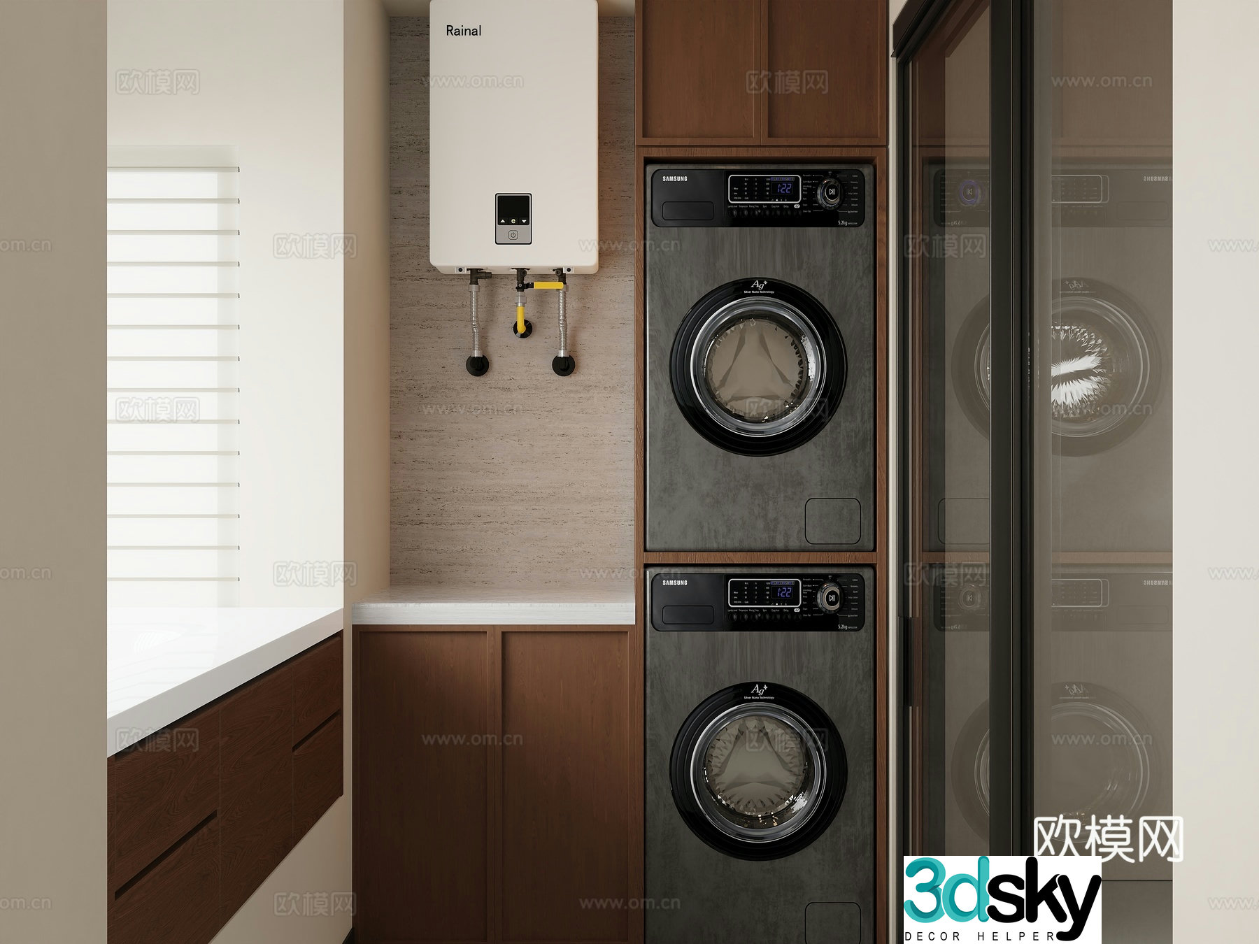 Laundry room balcony 3d model