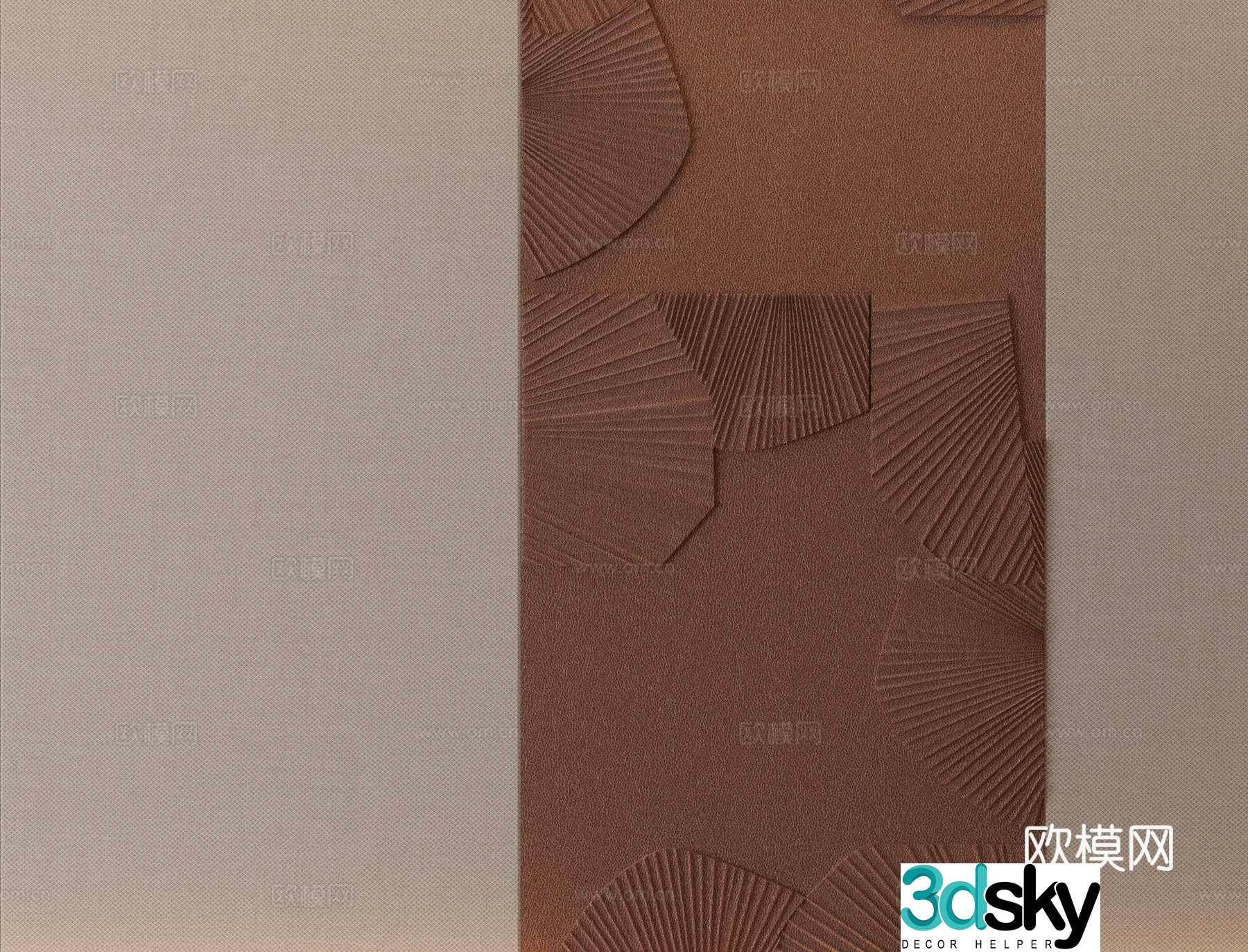 Modern hard-pack shaped wall 3D model
