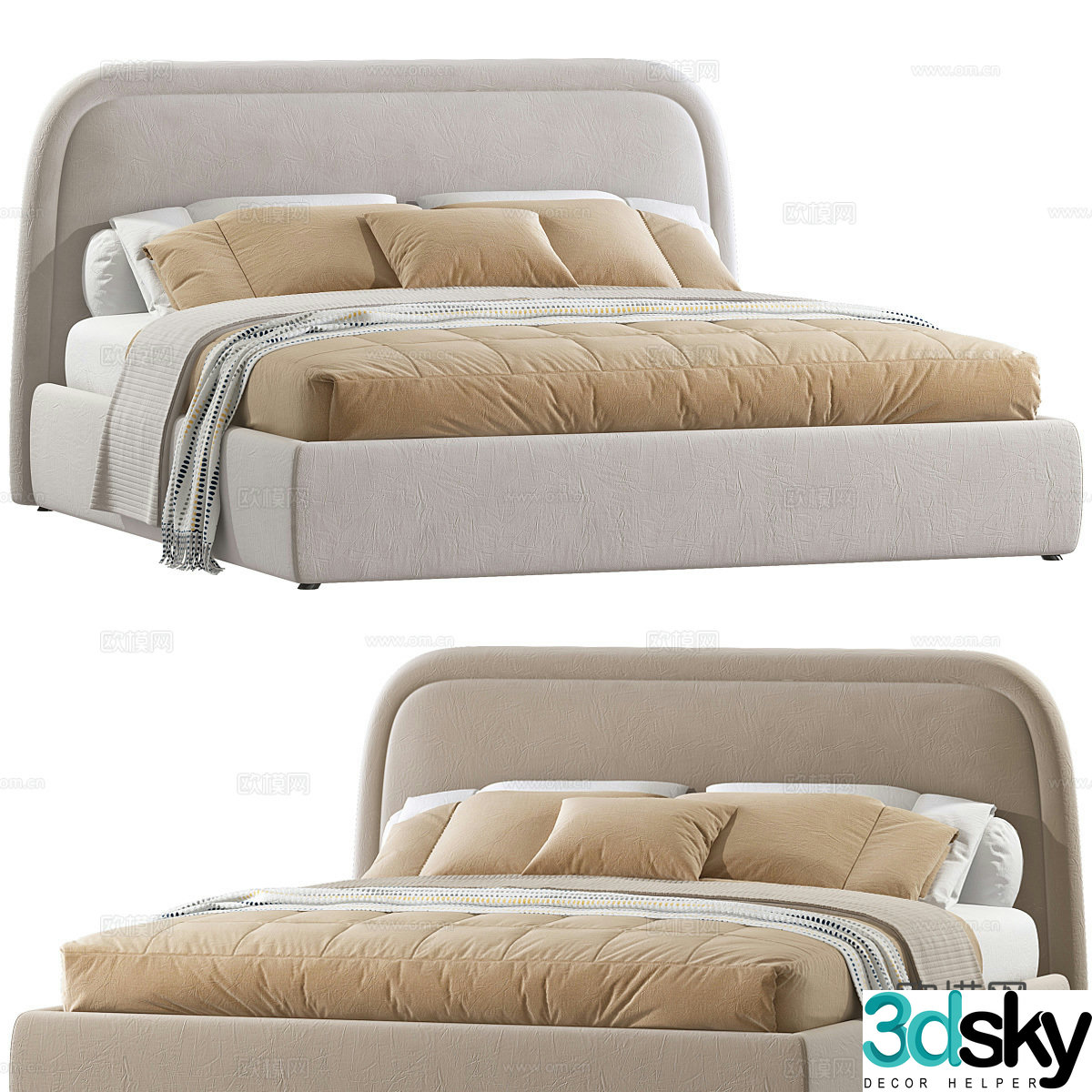 Double bed 3d model