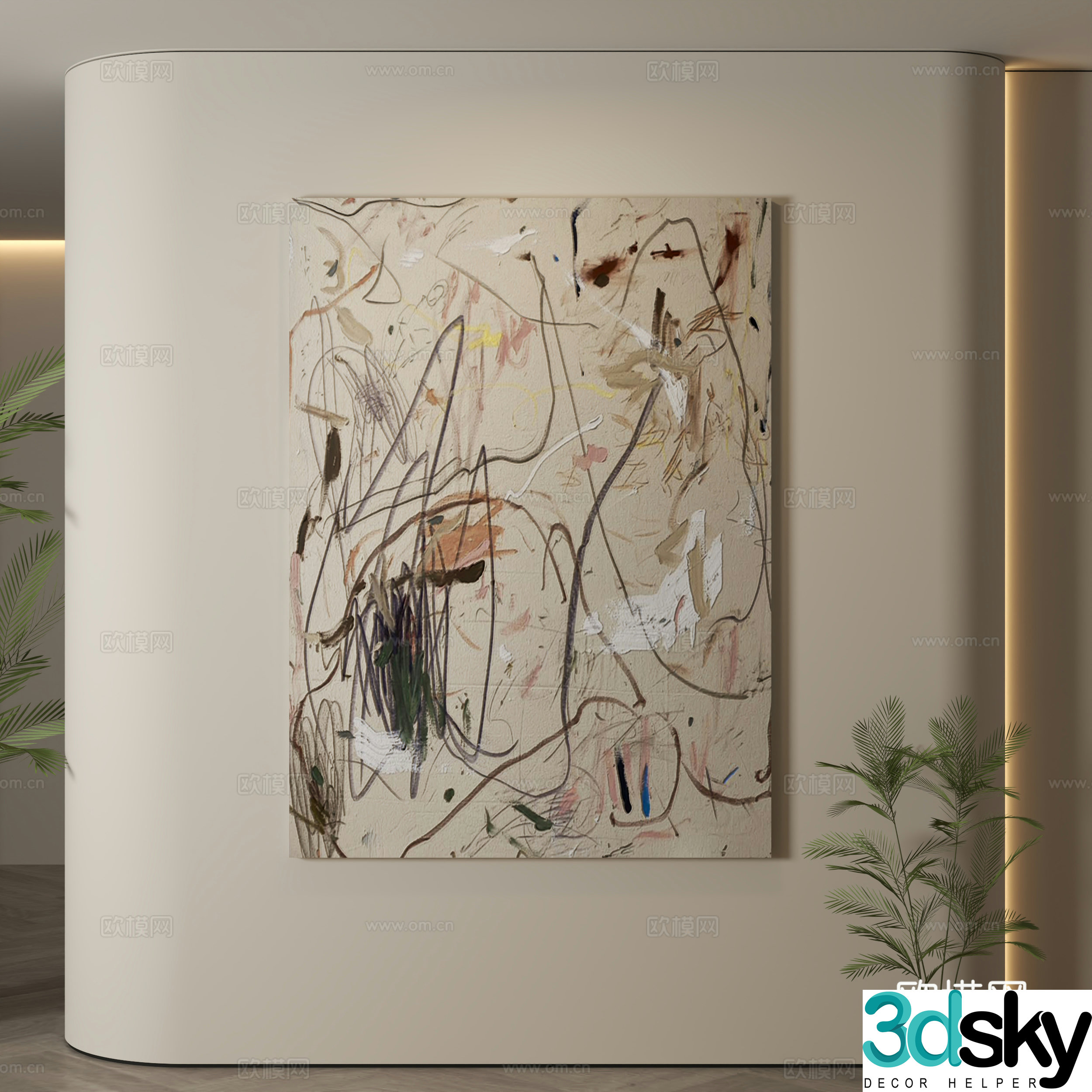 Modern decorative paintings Decorative paintings Modern hanging paintings Hanging paintings Simple hanging paintings 3D model