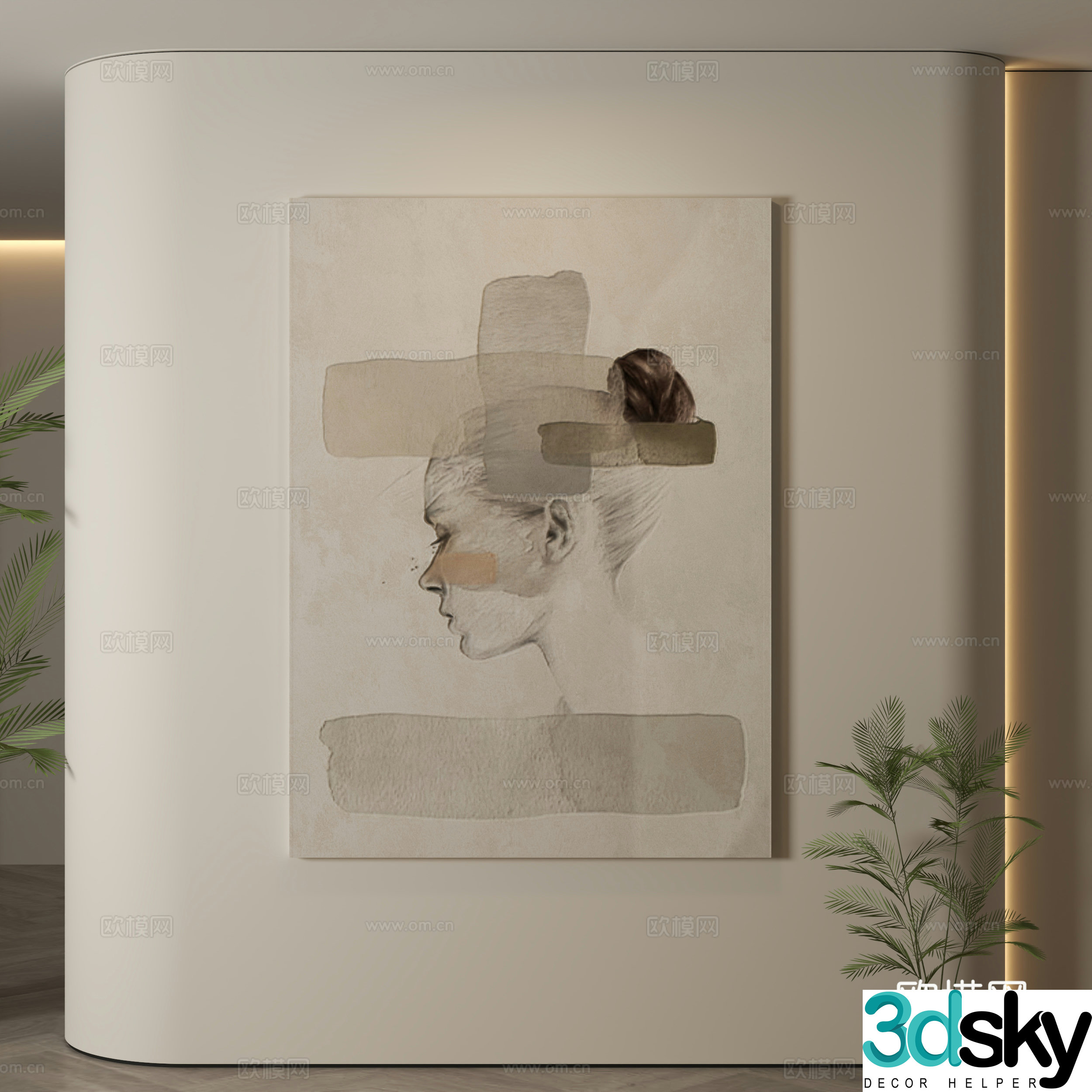 Modern decorative paintings Decorative paintings Modern hanging paintings Hanging paintings Simple hanging paintings 3D model