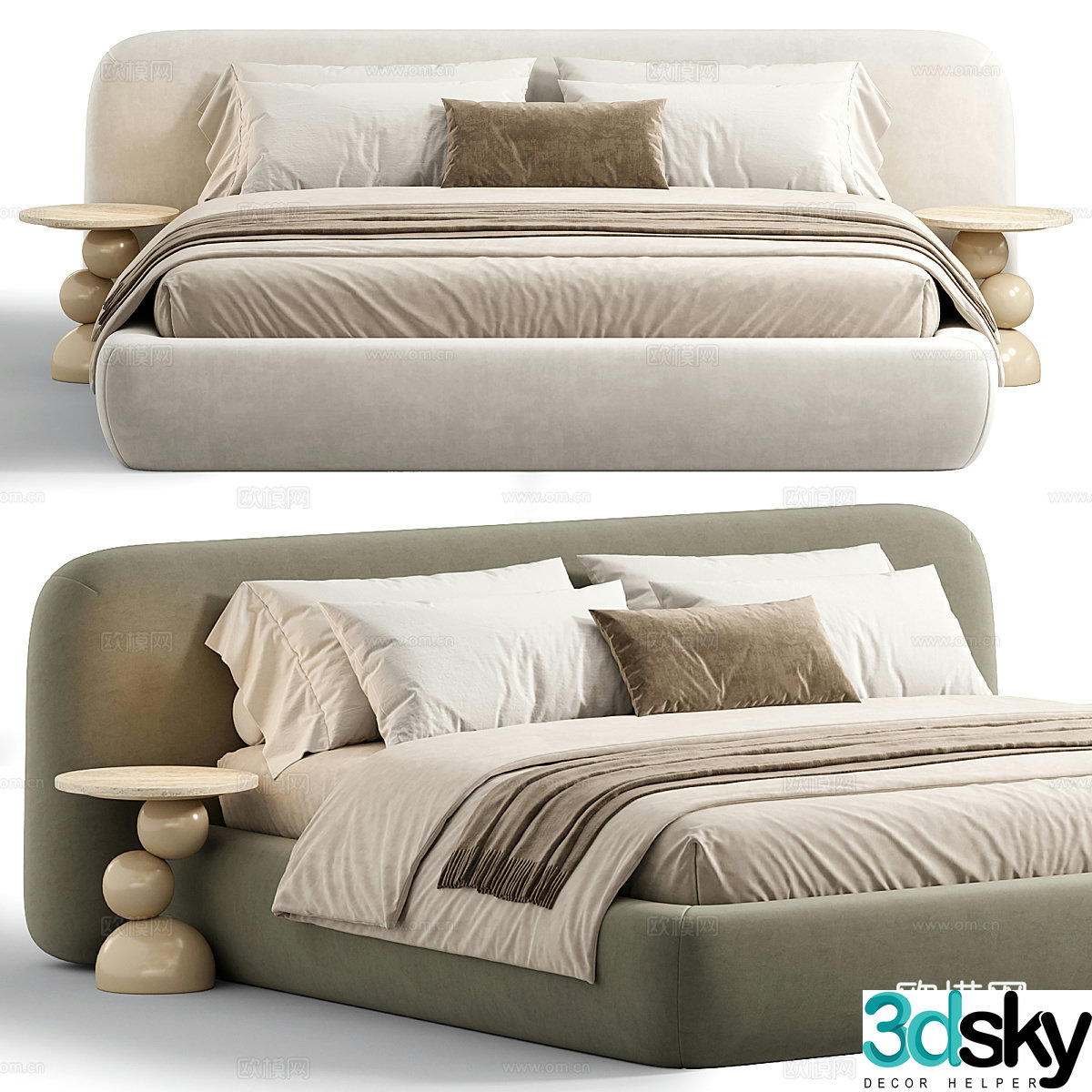 Double bed 3d model