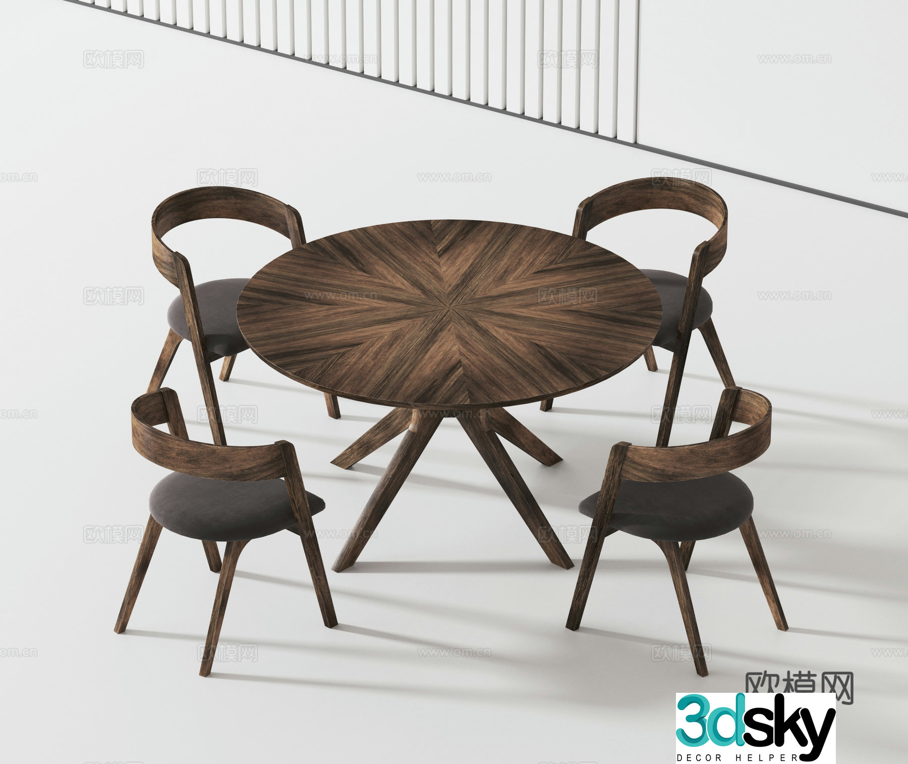 Modern casual table and chair 3d model