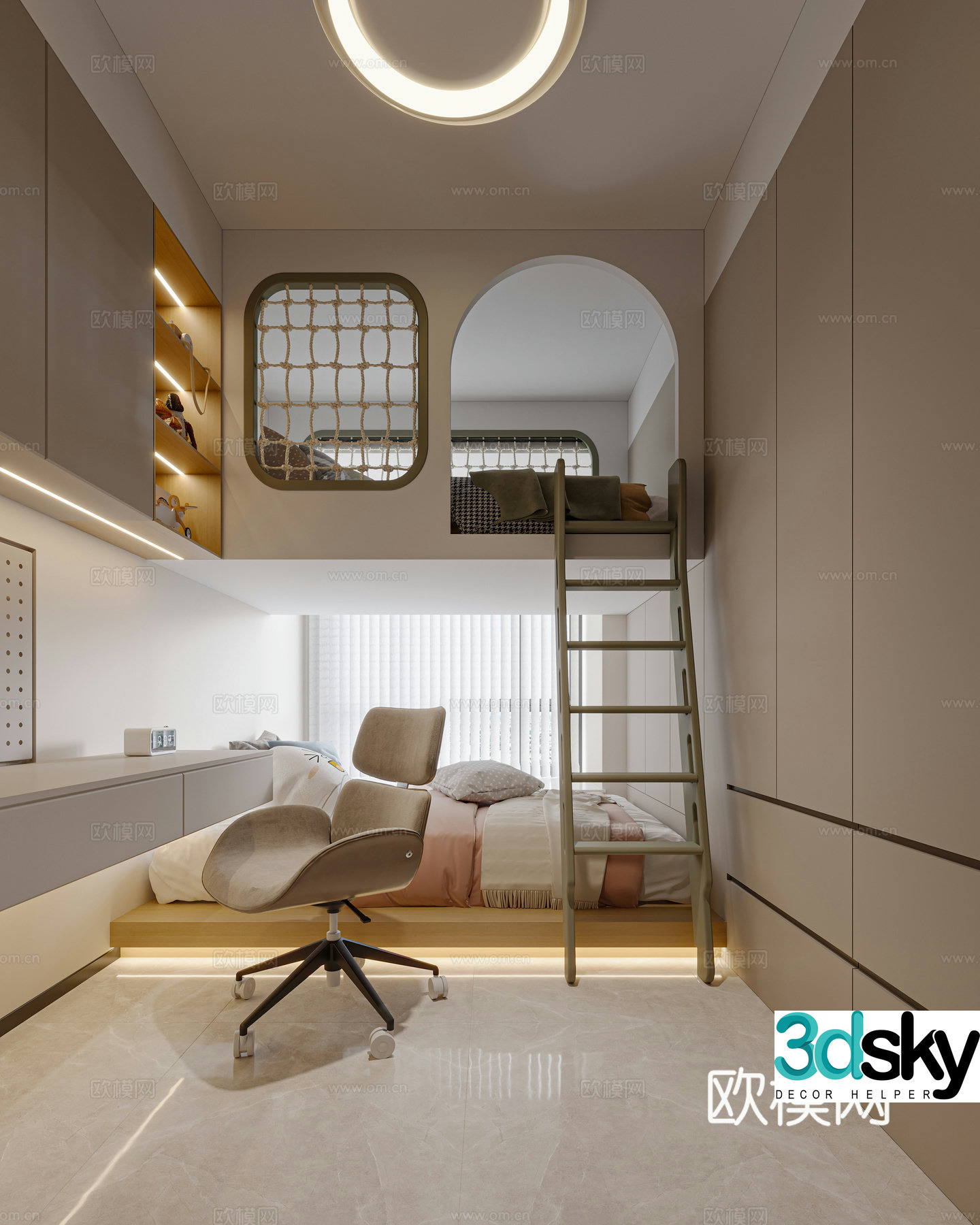 Children’s tatami bedroom 3d model