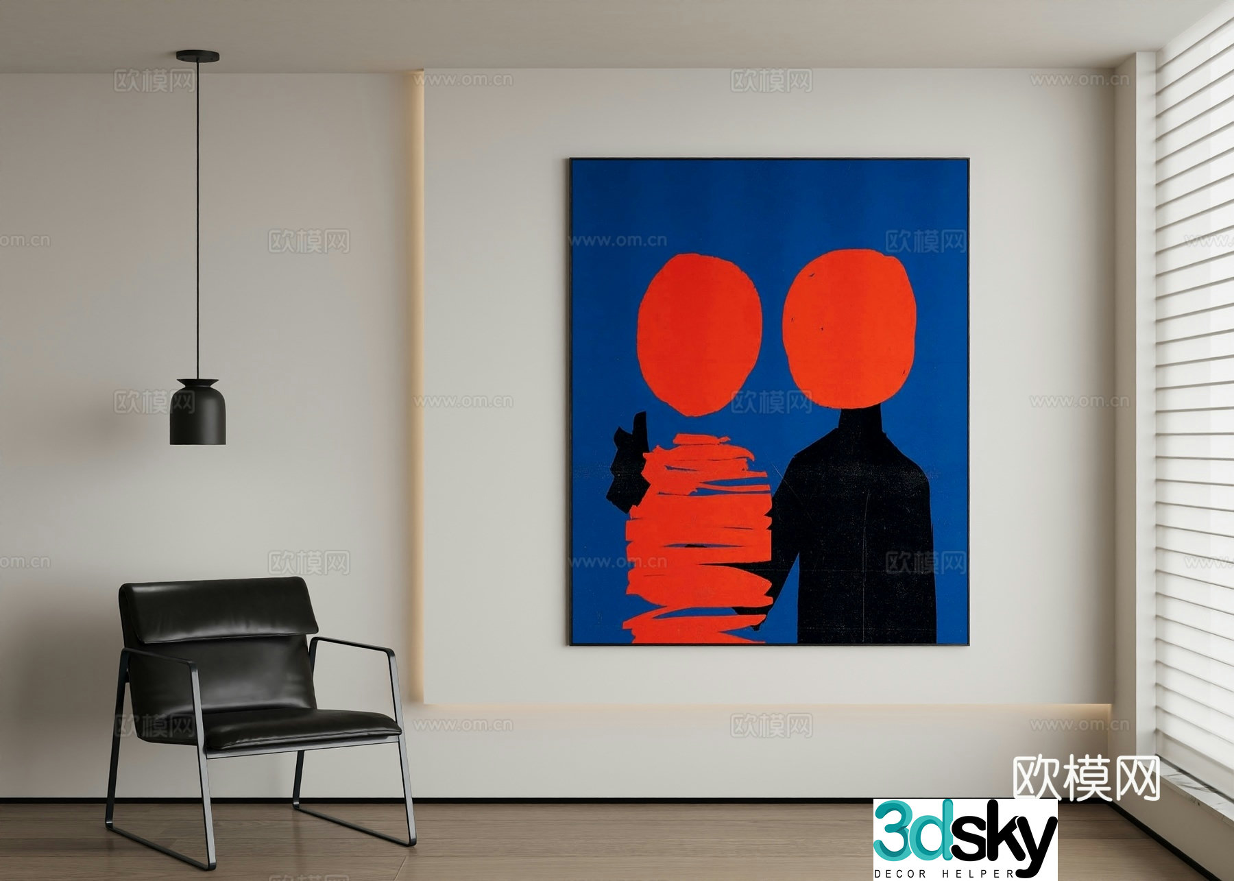 Modern decorative painting 3d model