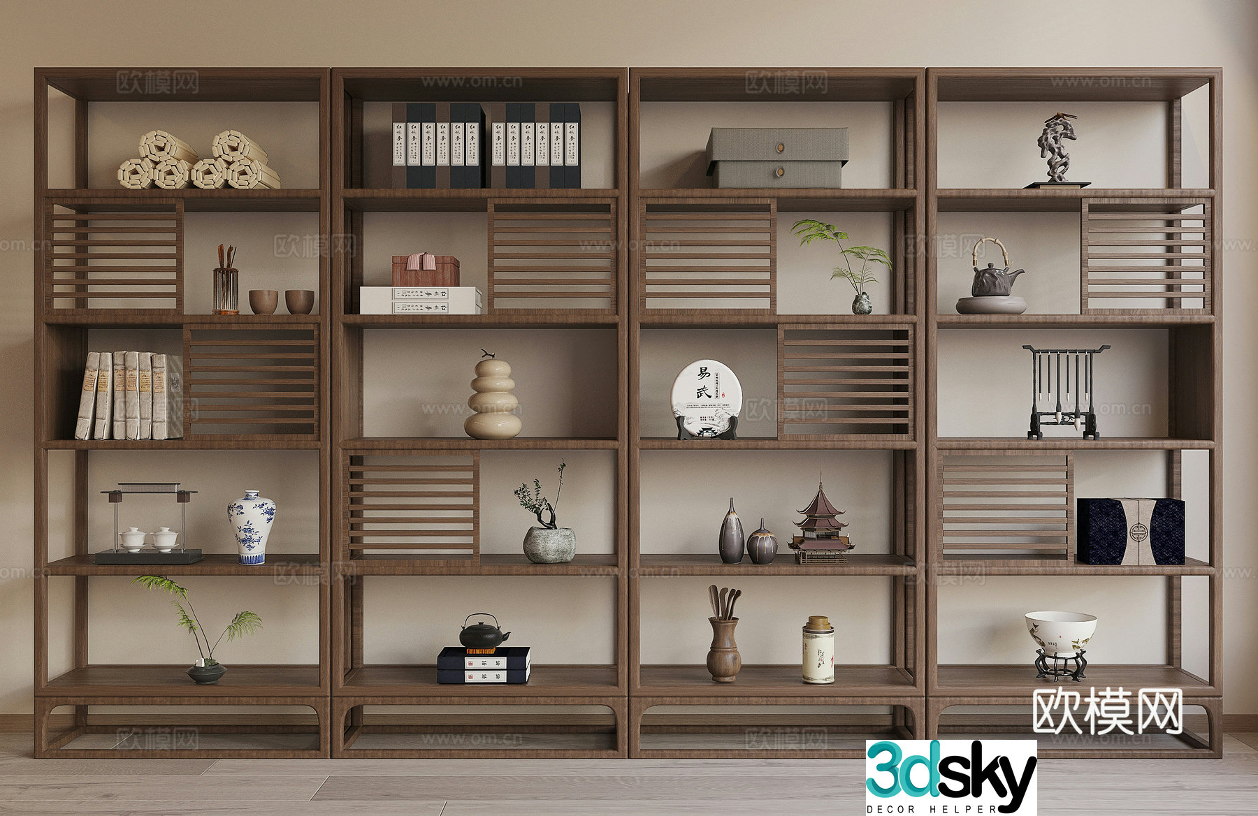 New Chinese style 3D model of Bo Gu shelf
