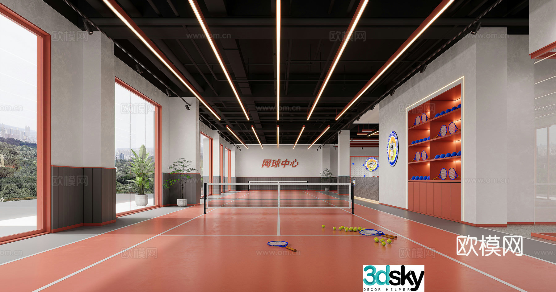 Modern tennis sport hall 3d model