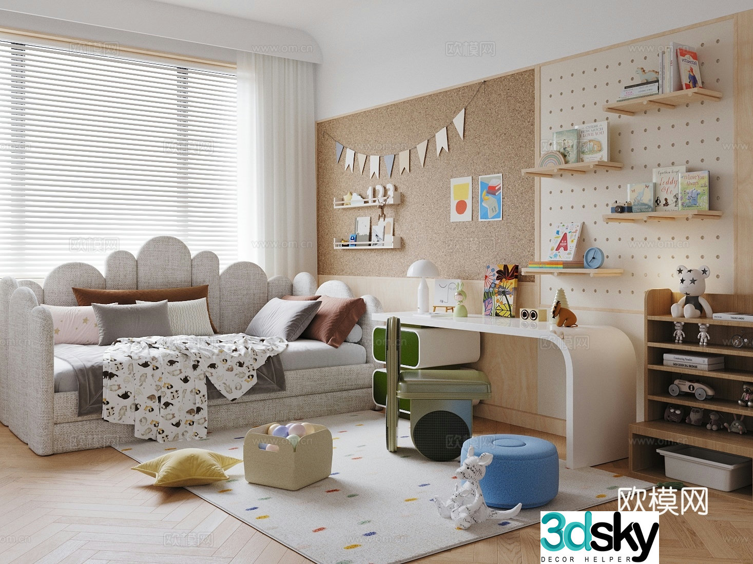 Modern children’s room Children’s entertainment room Children’s toy room 3d model