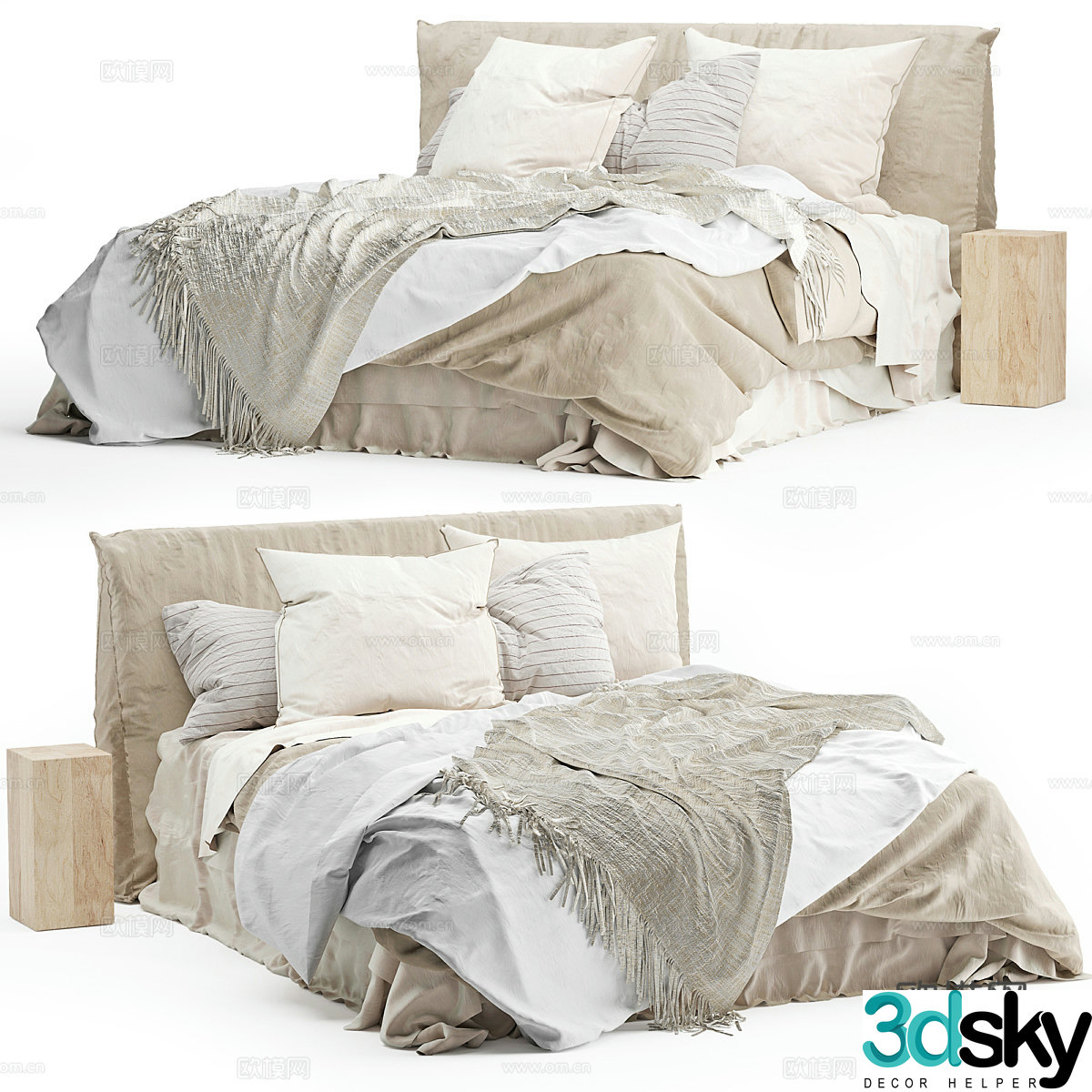 Double bed 3d model