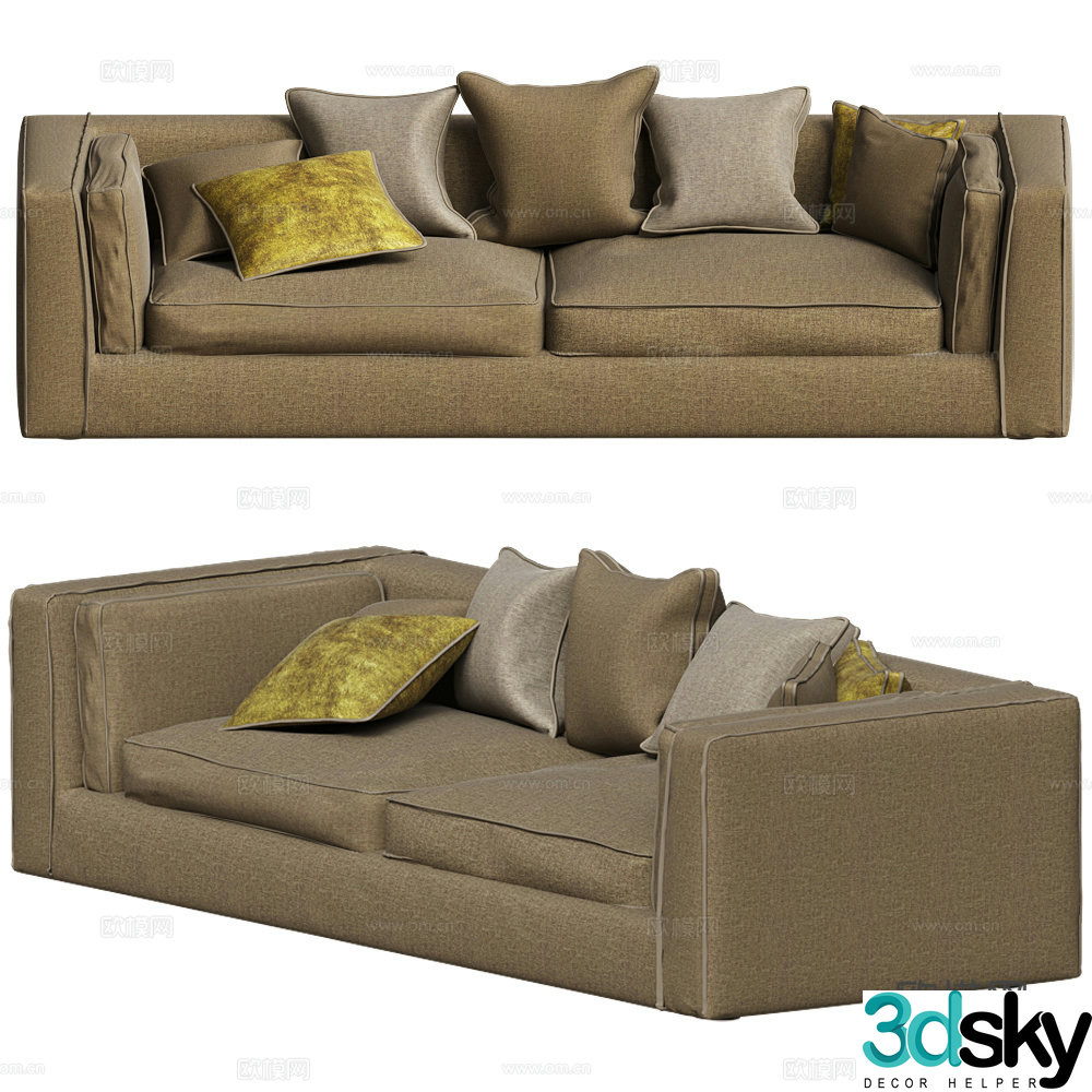 3d model of double sofa
