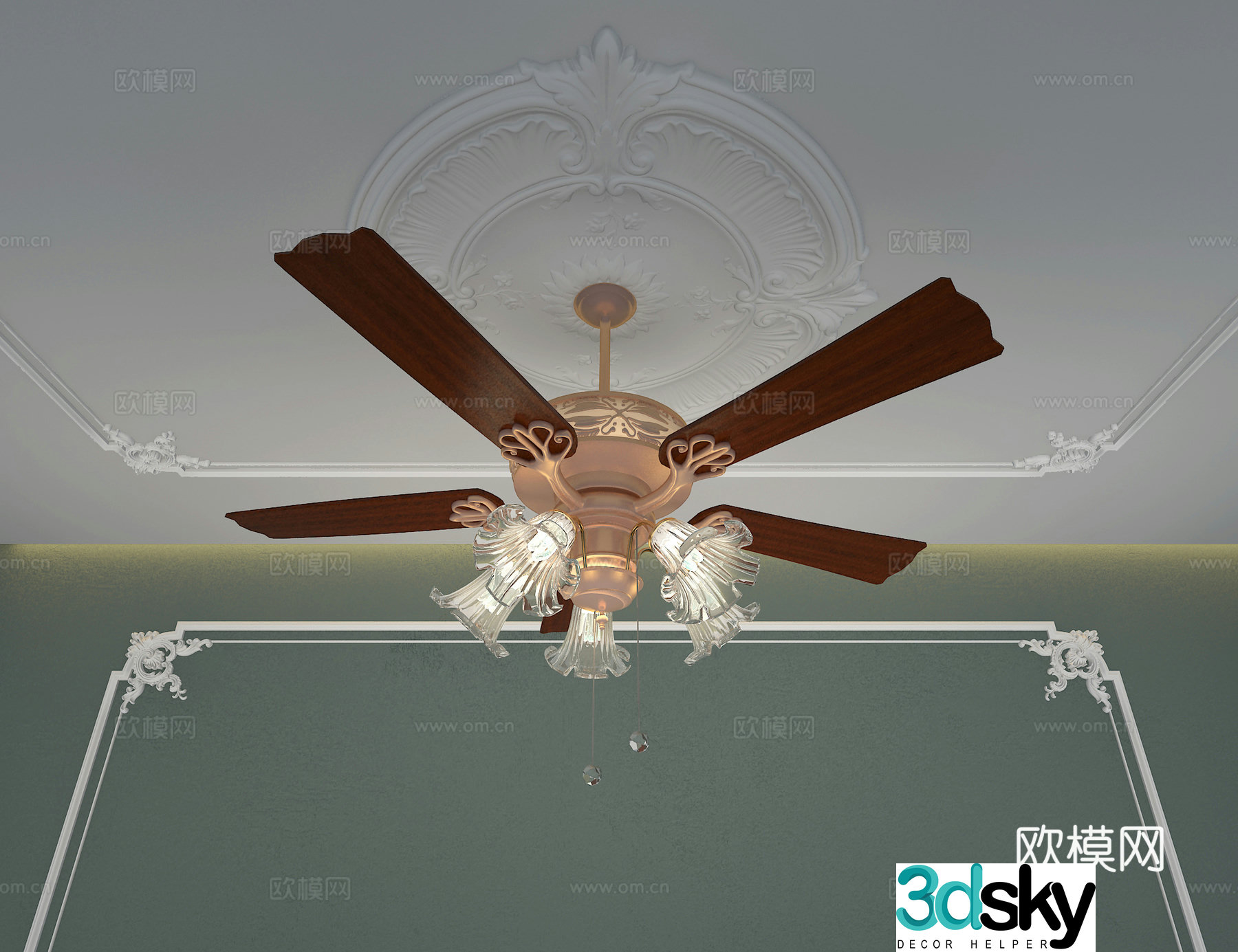 American fan light 3d model