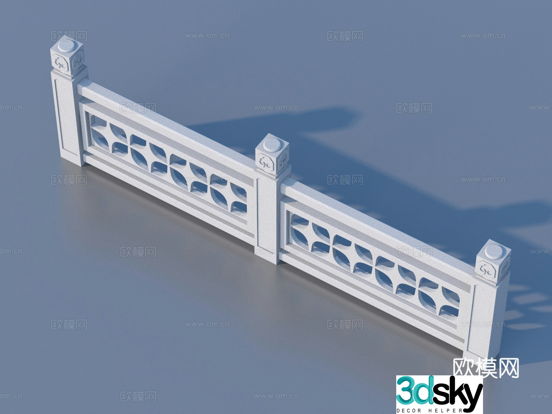 Fence Guardrail Railing 3d Model