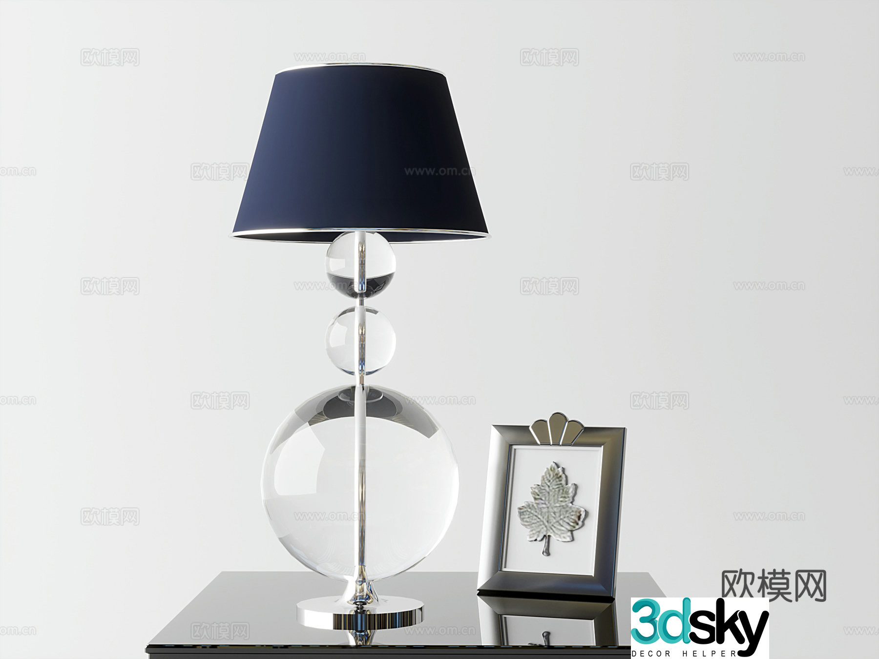 Modern desk lamp glass desk lamp 3d model