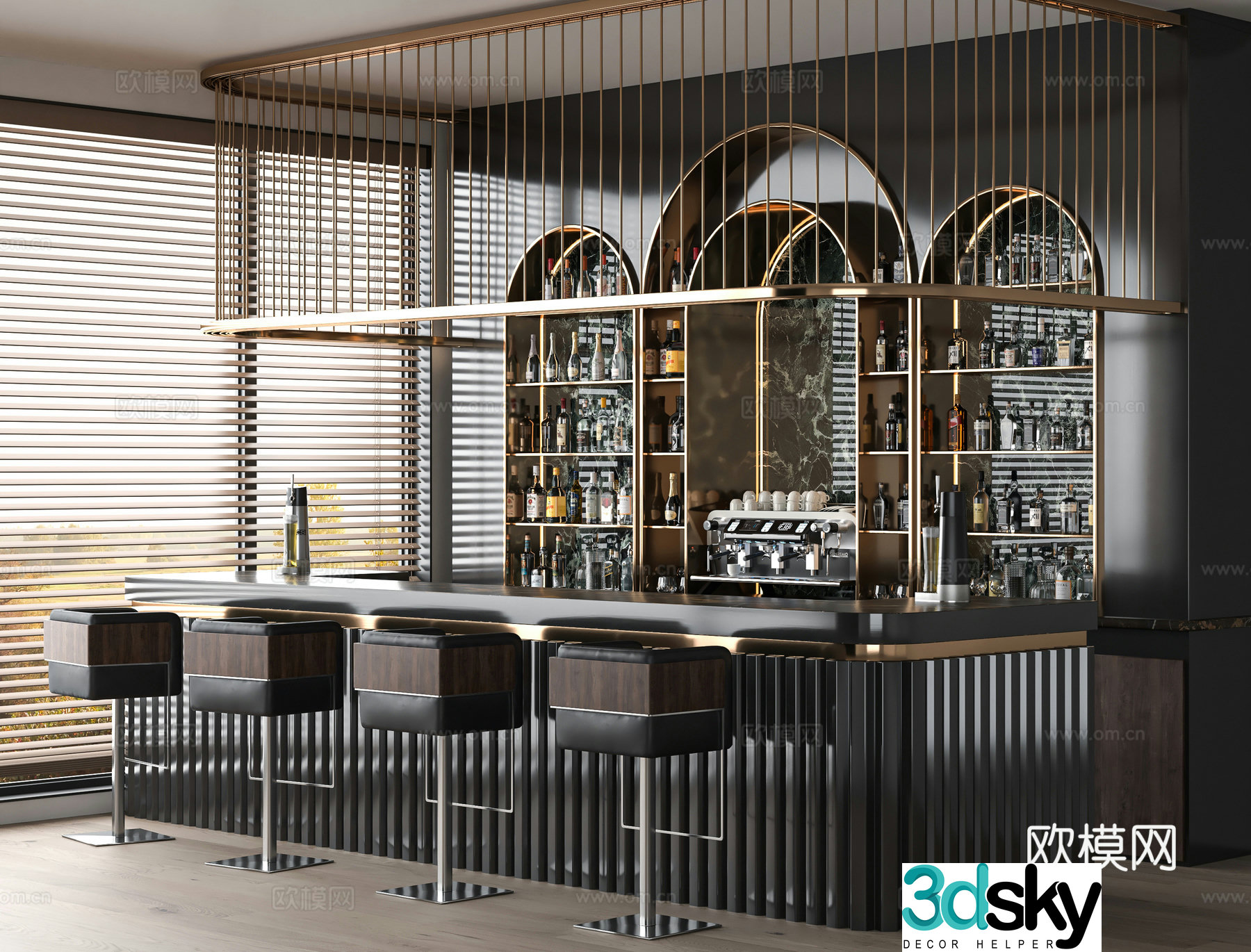 Modern bar 3d model