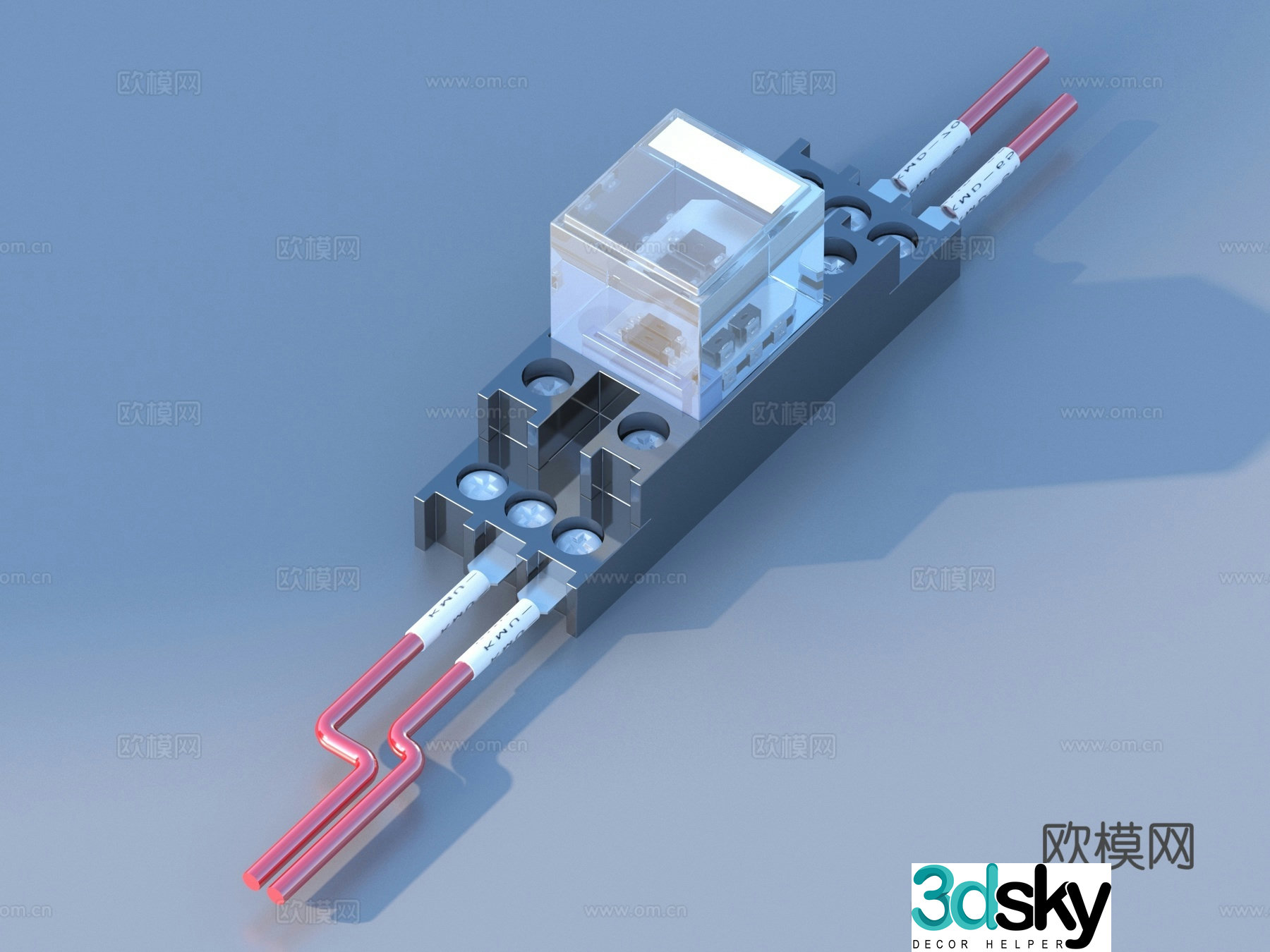 Circuit breaker leakage protection switch air switch wiring module 3d model