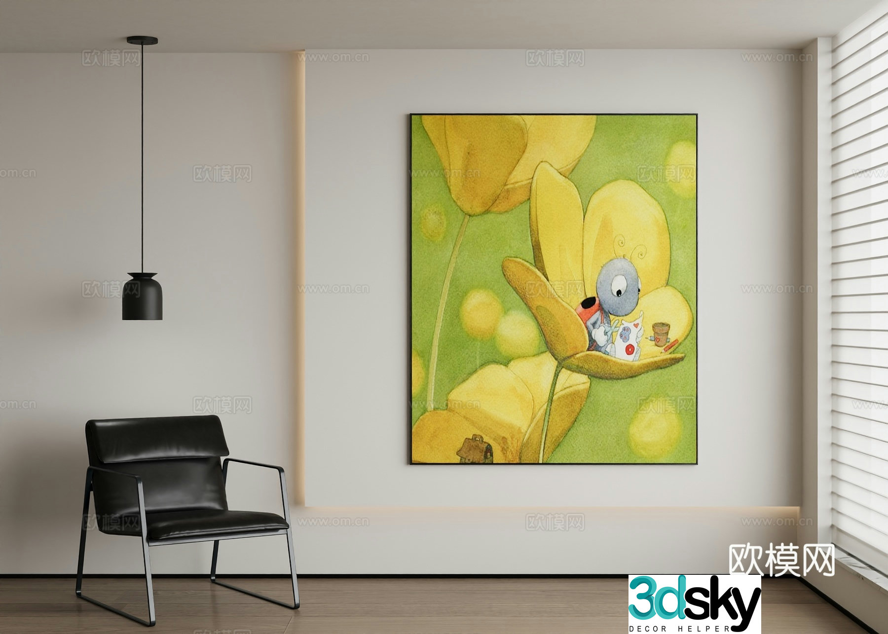 Modern decorative painting 3d model